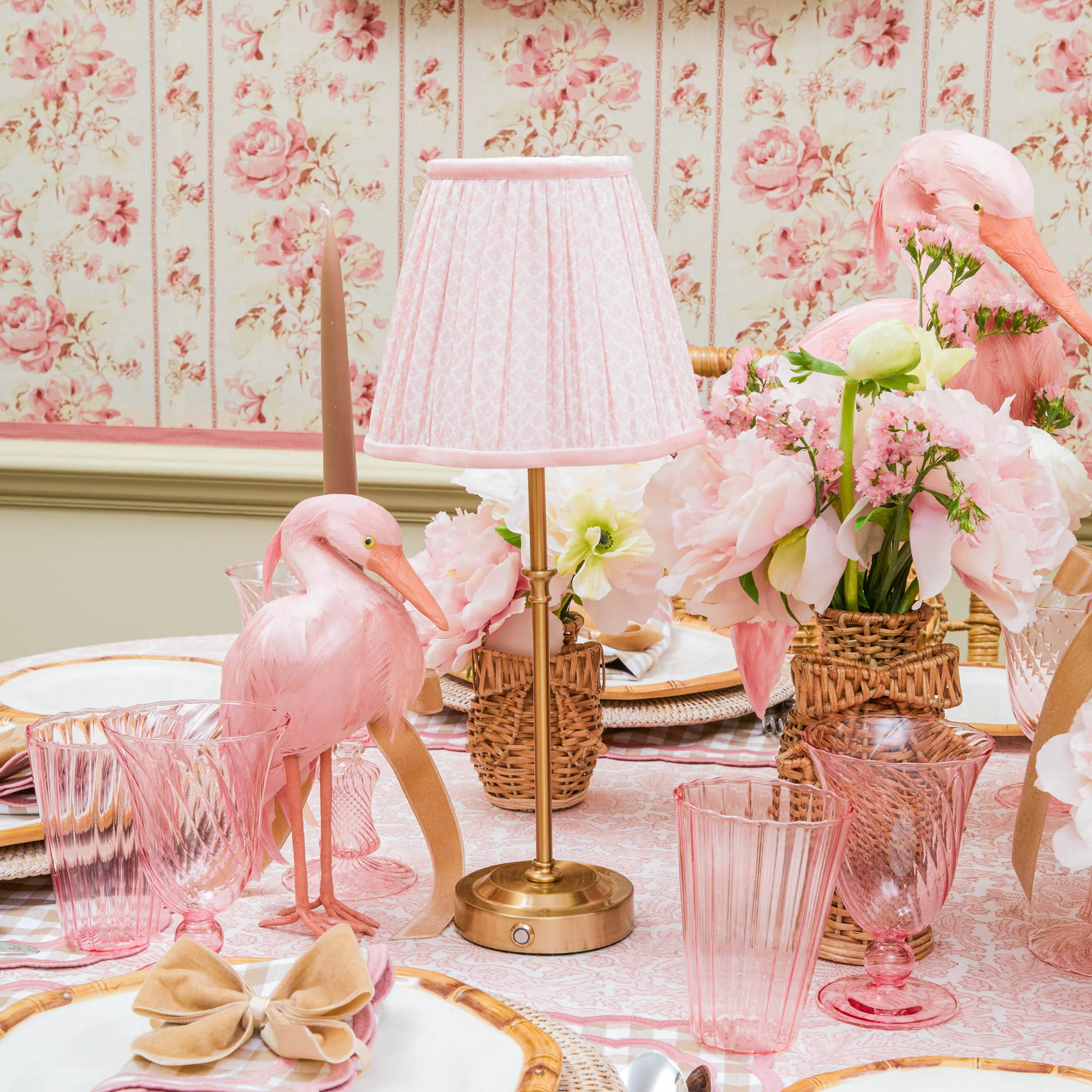 Edie Rechargeable Lamp with Pink Lotus Shade (18cm) - Image 4