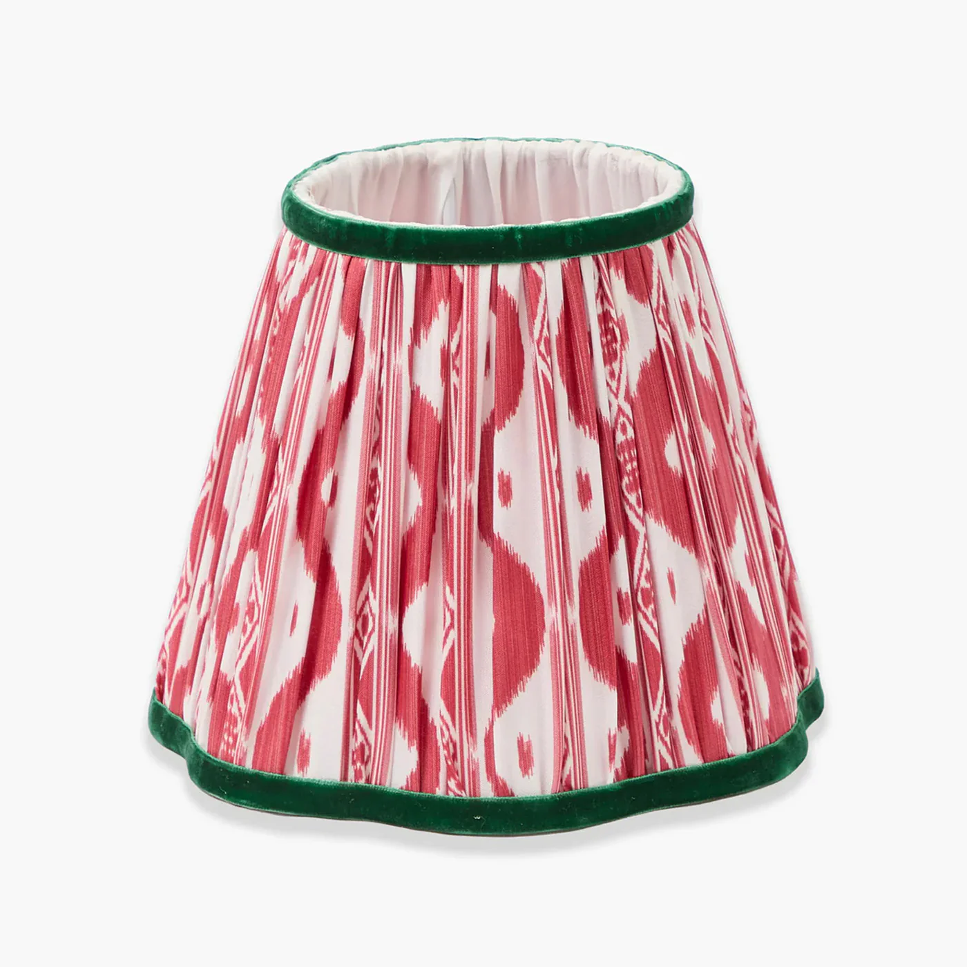 Edie Rechargeable Lamp with Red & Green Ikat Shade (18cm) - Image 4