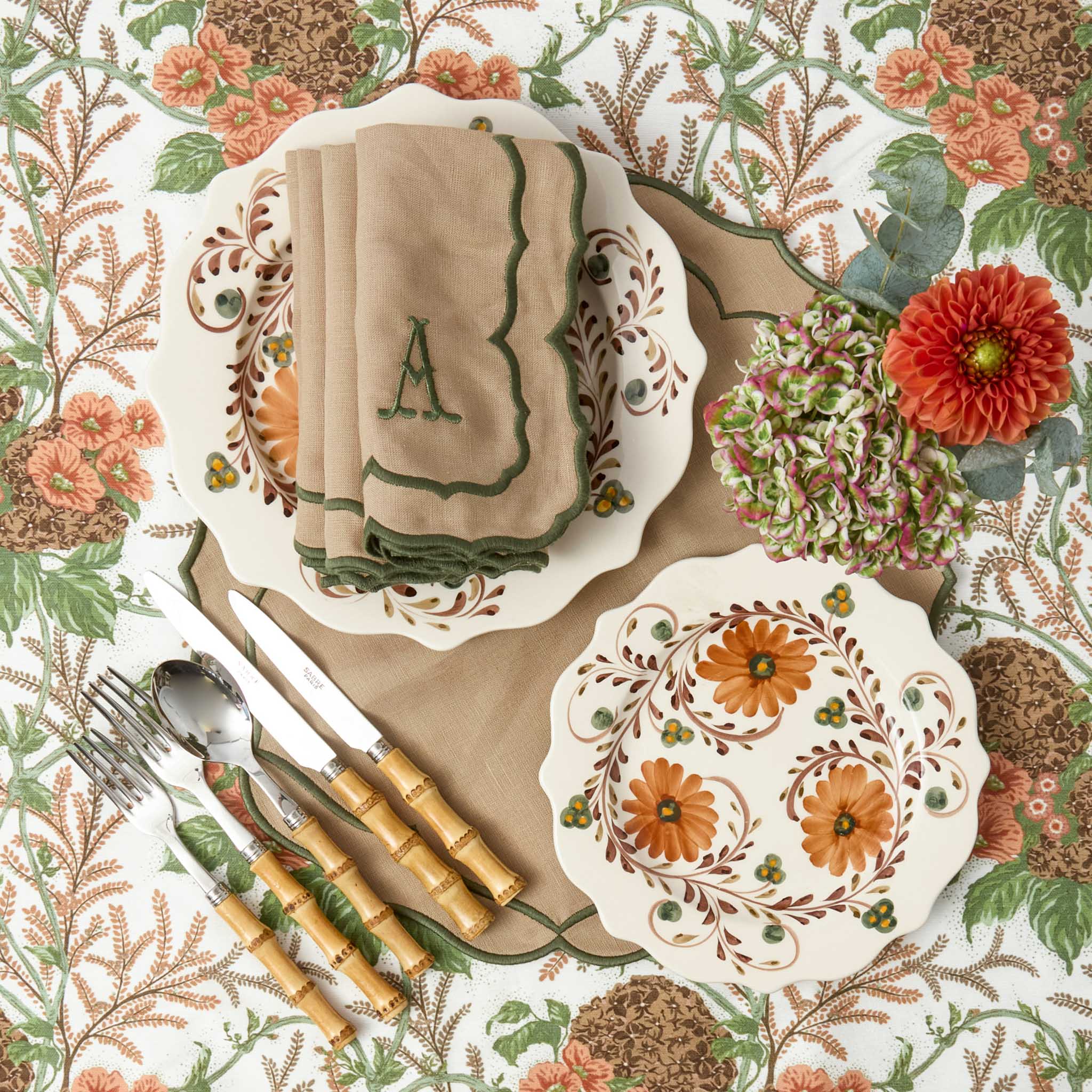 Sand & Green Elizabeth Napkins (Set of 4) - Image 6