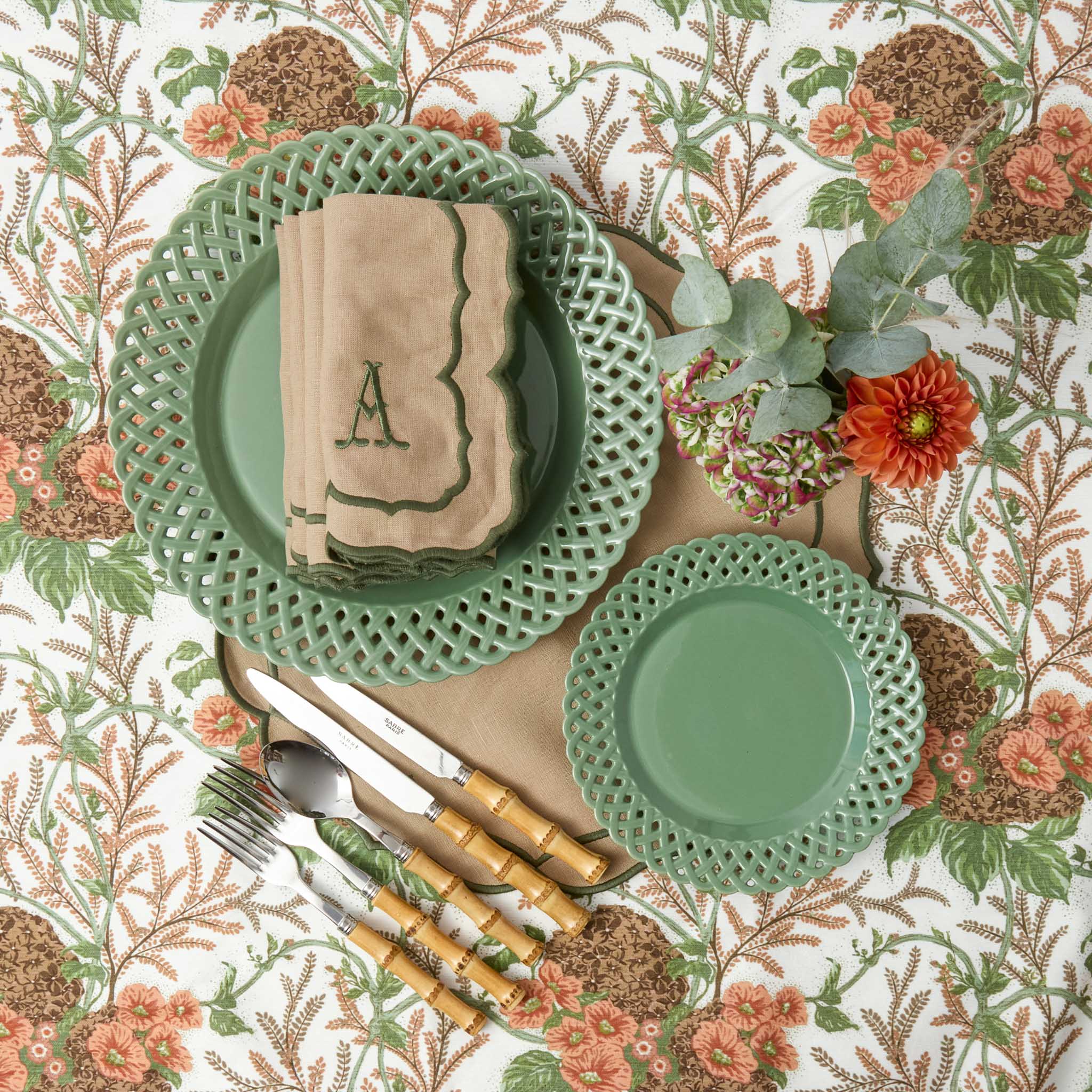 Sand & Green Elizabeth Napkins (Set of 4) - Image 10