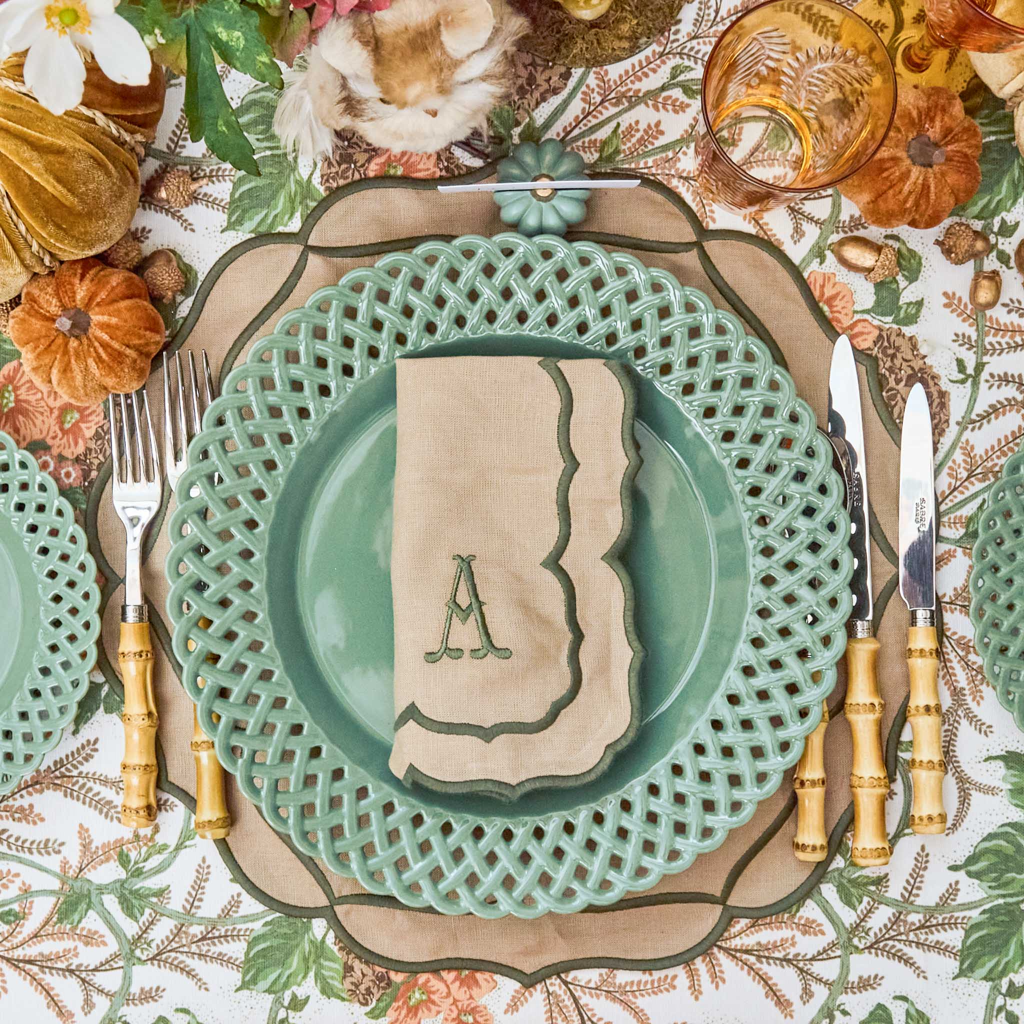 Sand & Green Elizabeth Placemats (Set of 4) - Image 7