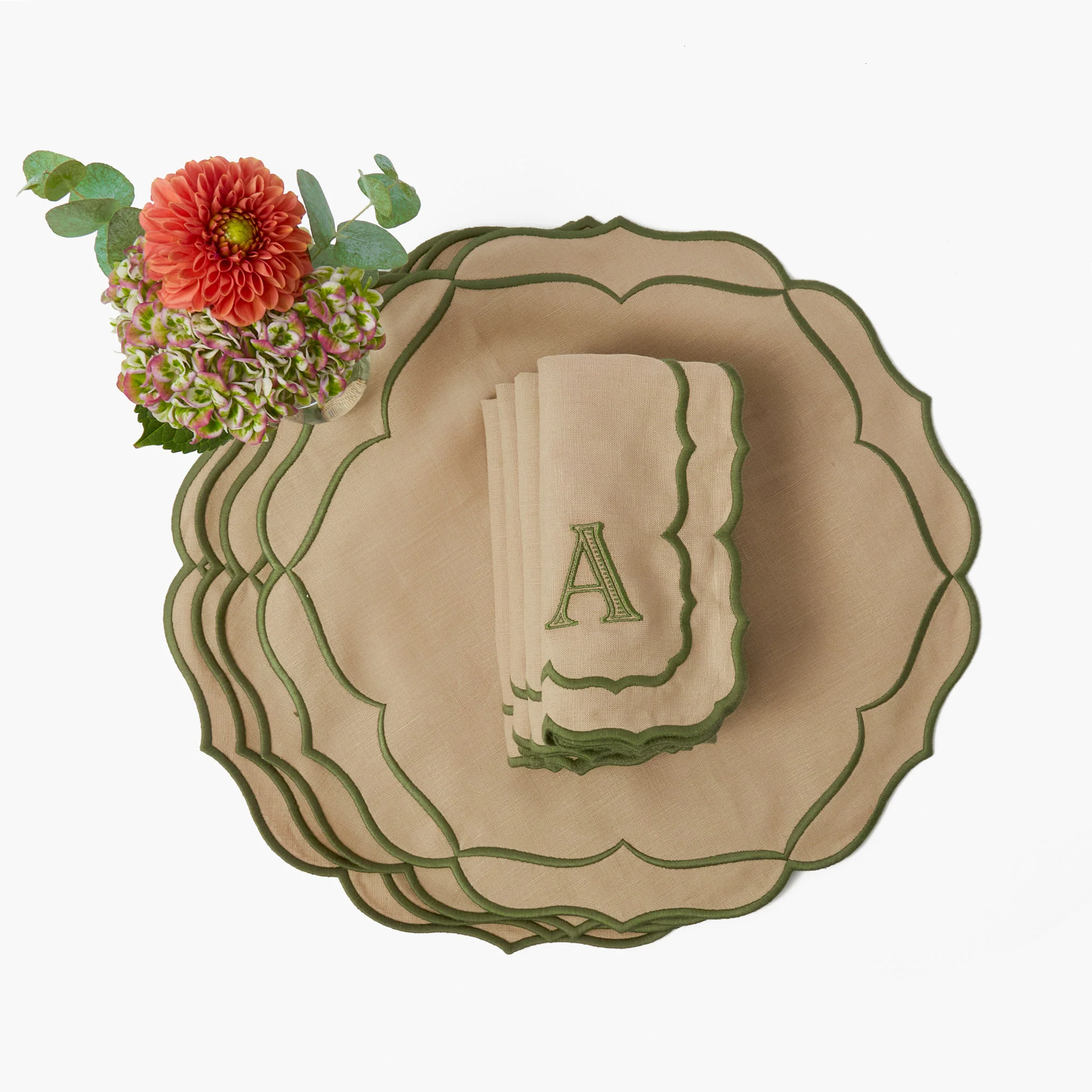 Sand & Green Elizabeth Napkins (Set of 4) - Image 9