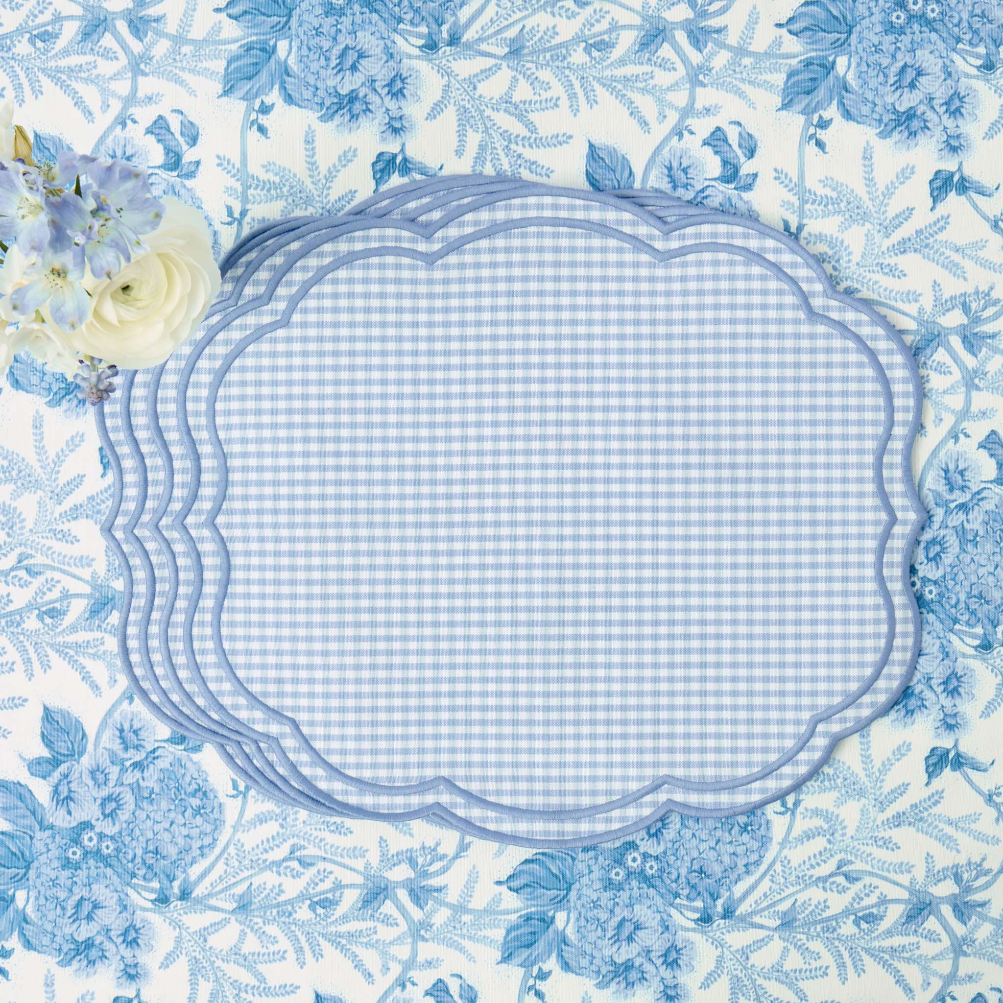 Eloise Blue Gingham Placemats & Napkins (Set of 4) - Image 12