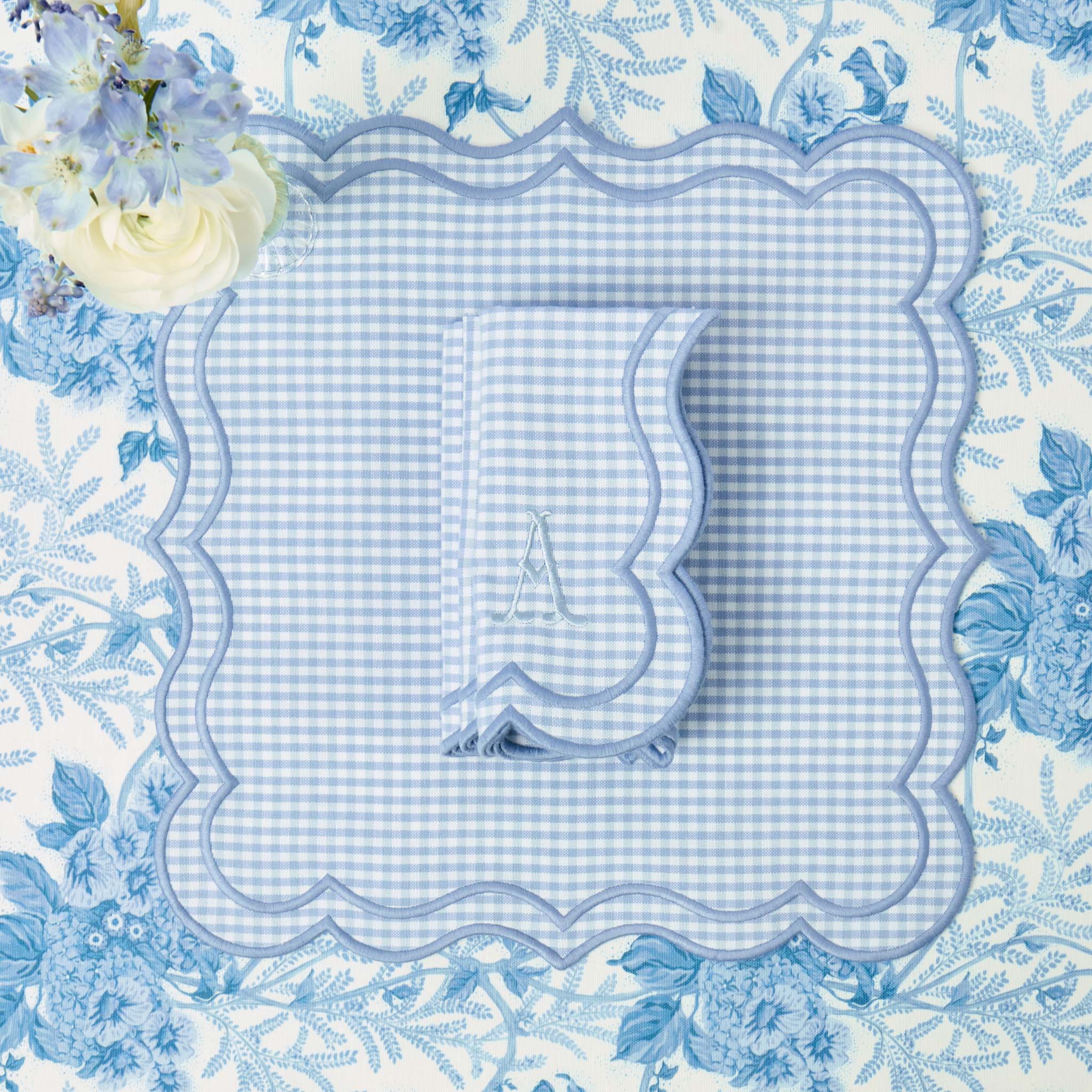 Eloise Blue Gingham Placemats & Napkins (Set of 4) - Image 13