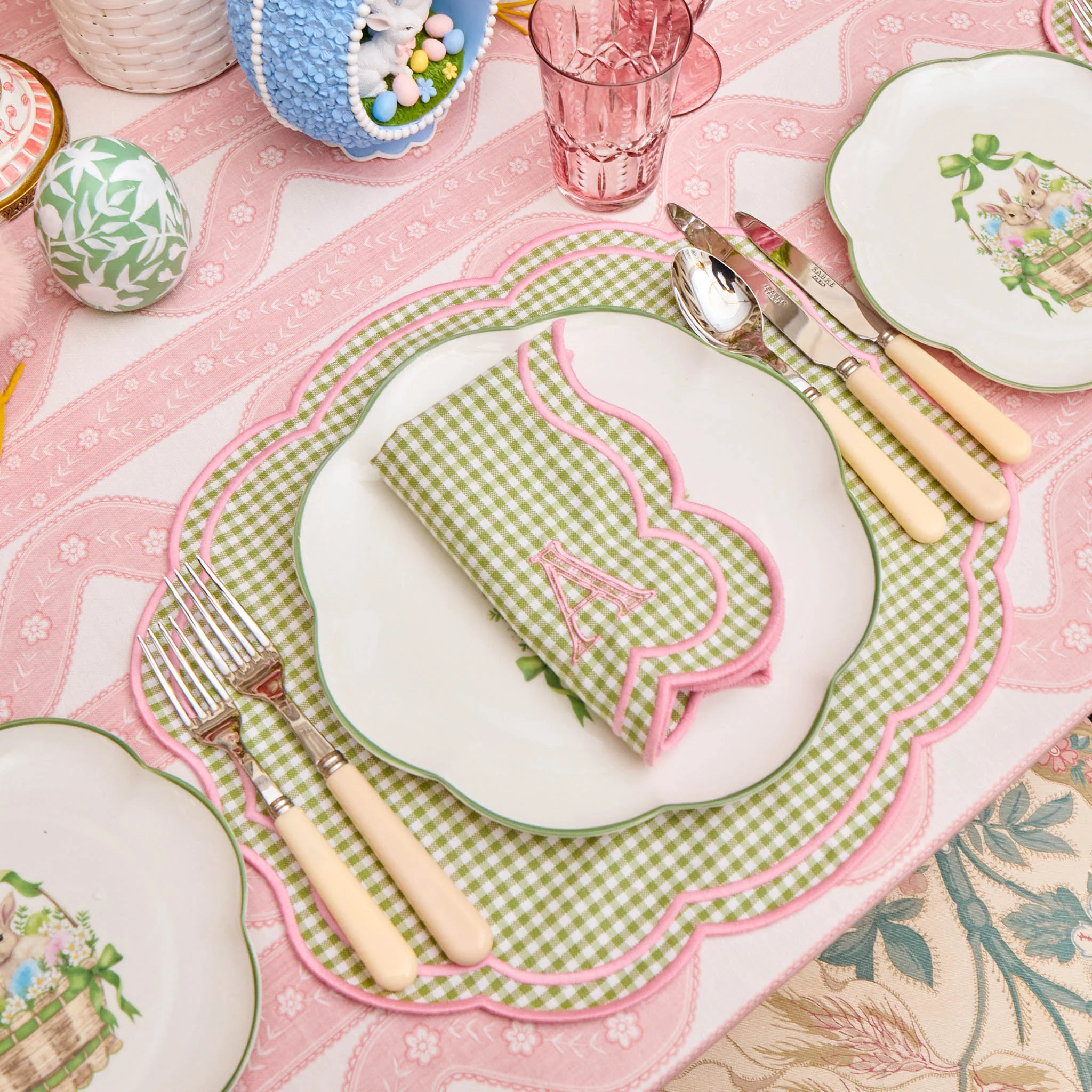 Green & Pink Eloise Gingham Napkins (Set of 4) - Image 2