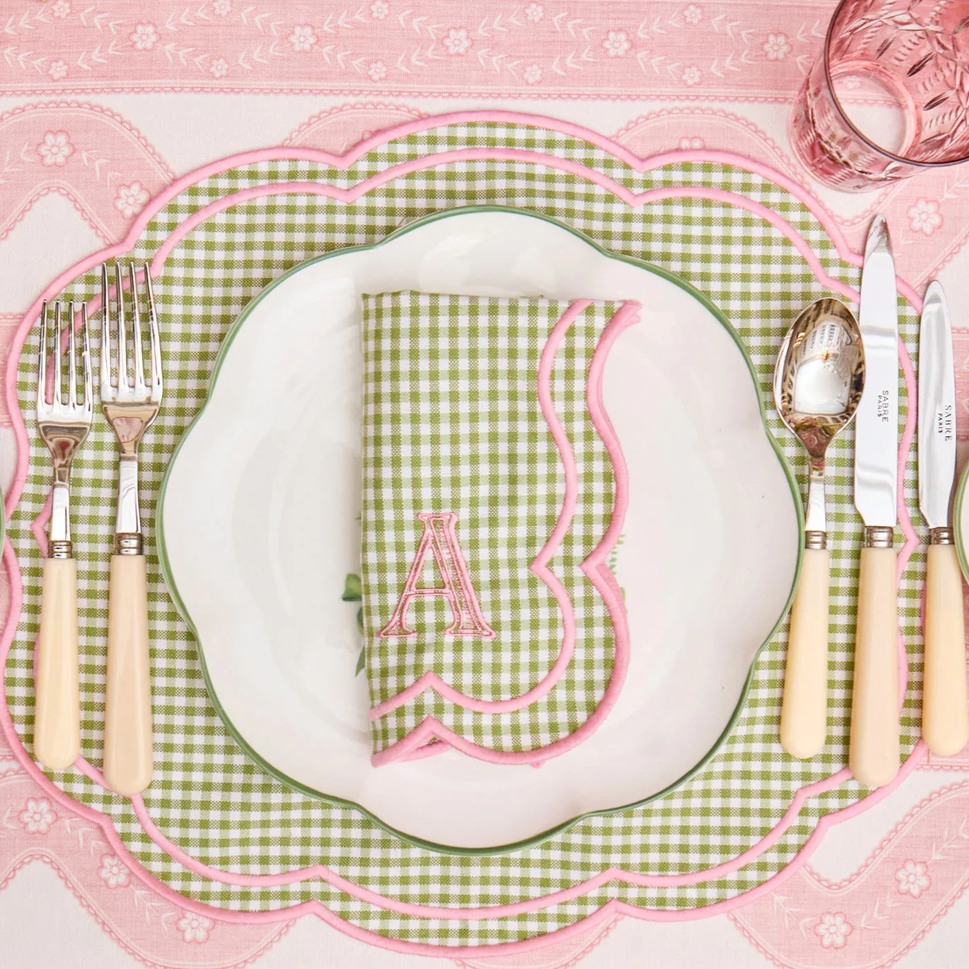 Green & Pink Eloise Gingham Napkins (Set of 4) - Image 4
