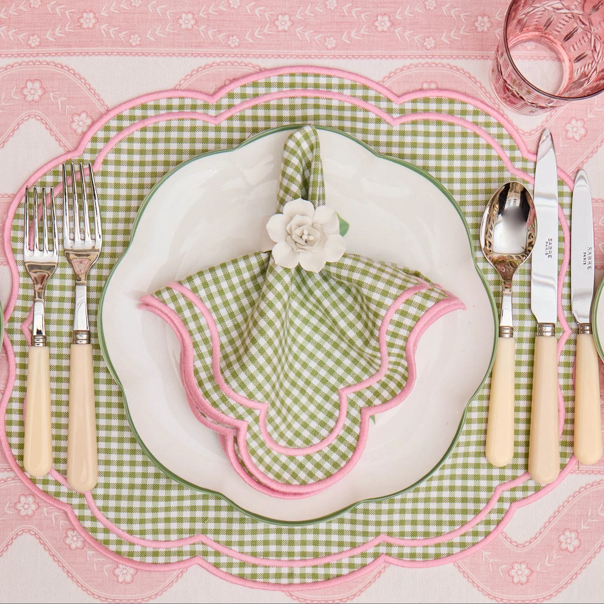 Green & Pink Eloise Gingham Napkins (Set of 4) - Image 7