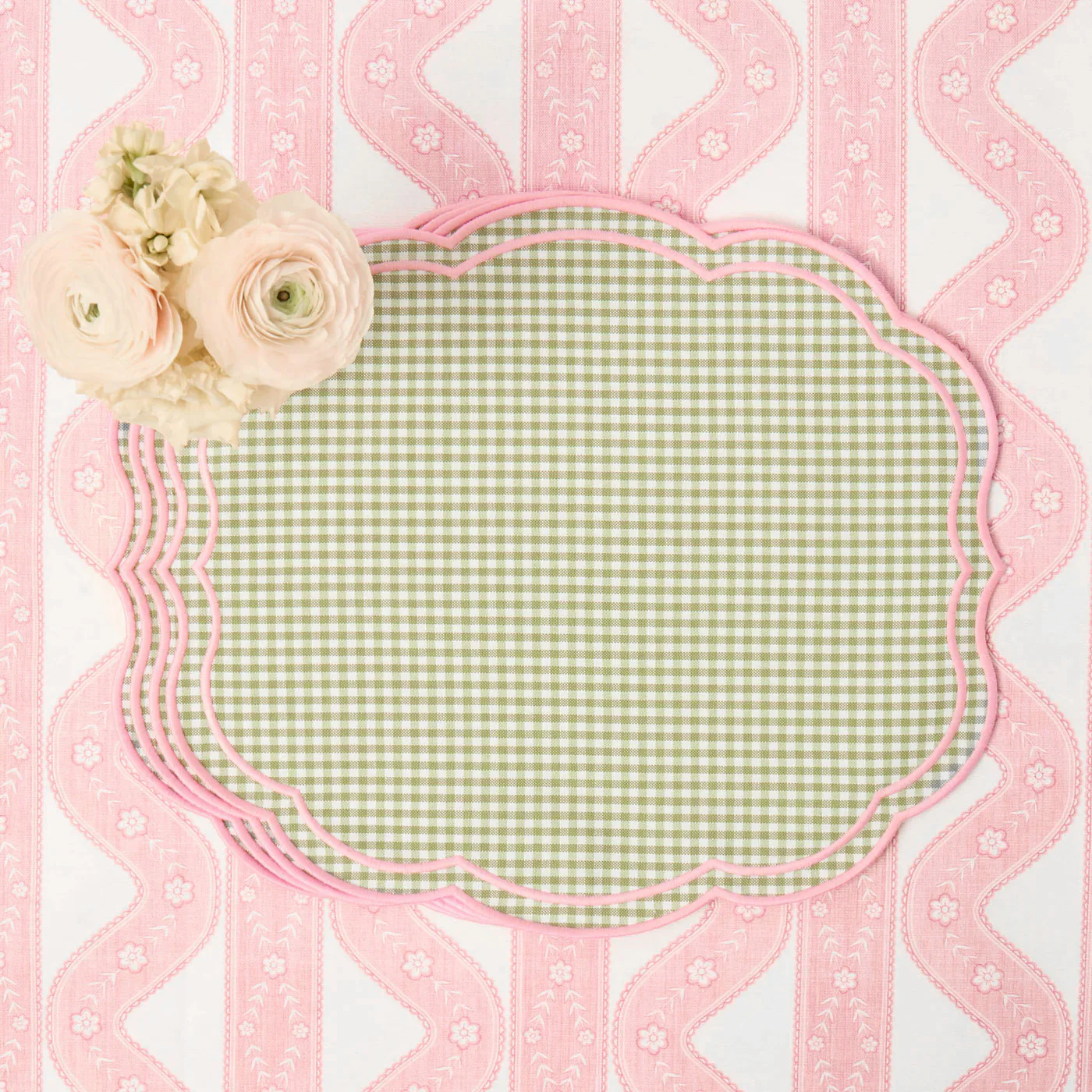 Green & Pink Eloise Gingham Placemats (Set of 4)