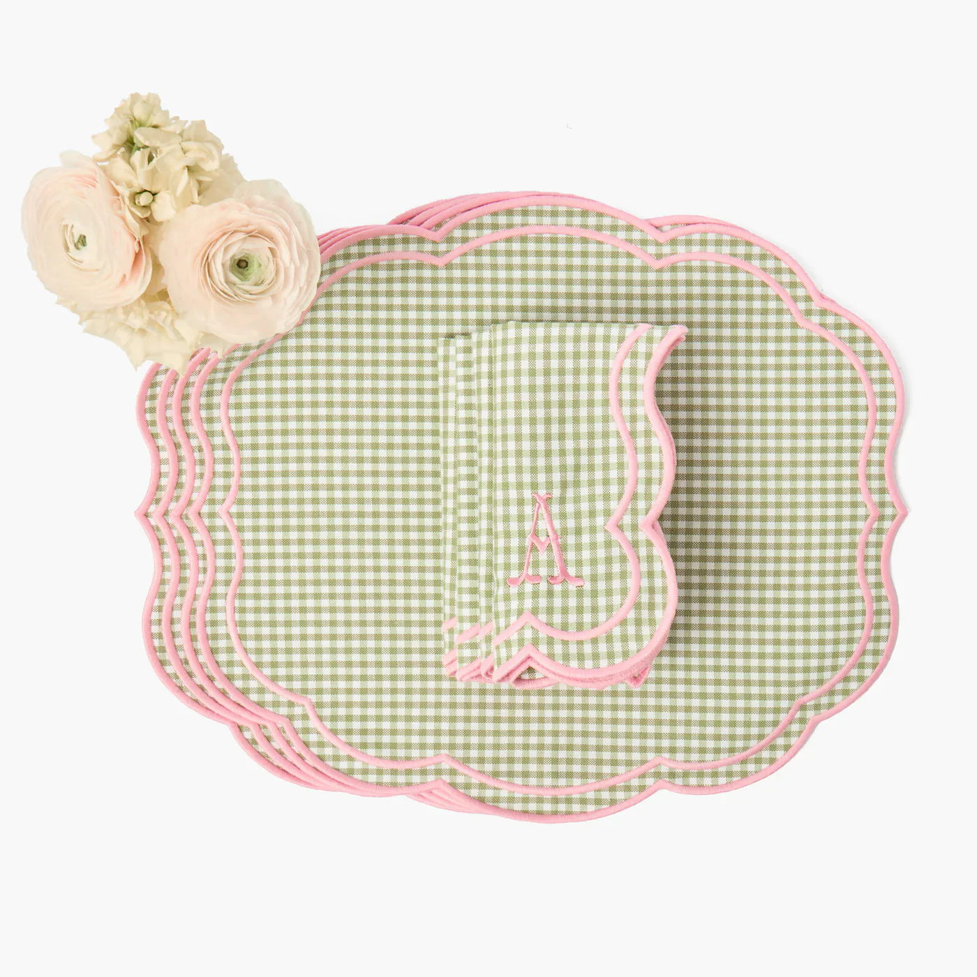 Green & Pink Eloise Gingham Placemats (Set of 4) - Image 6