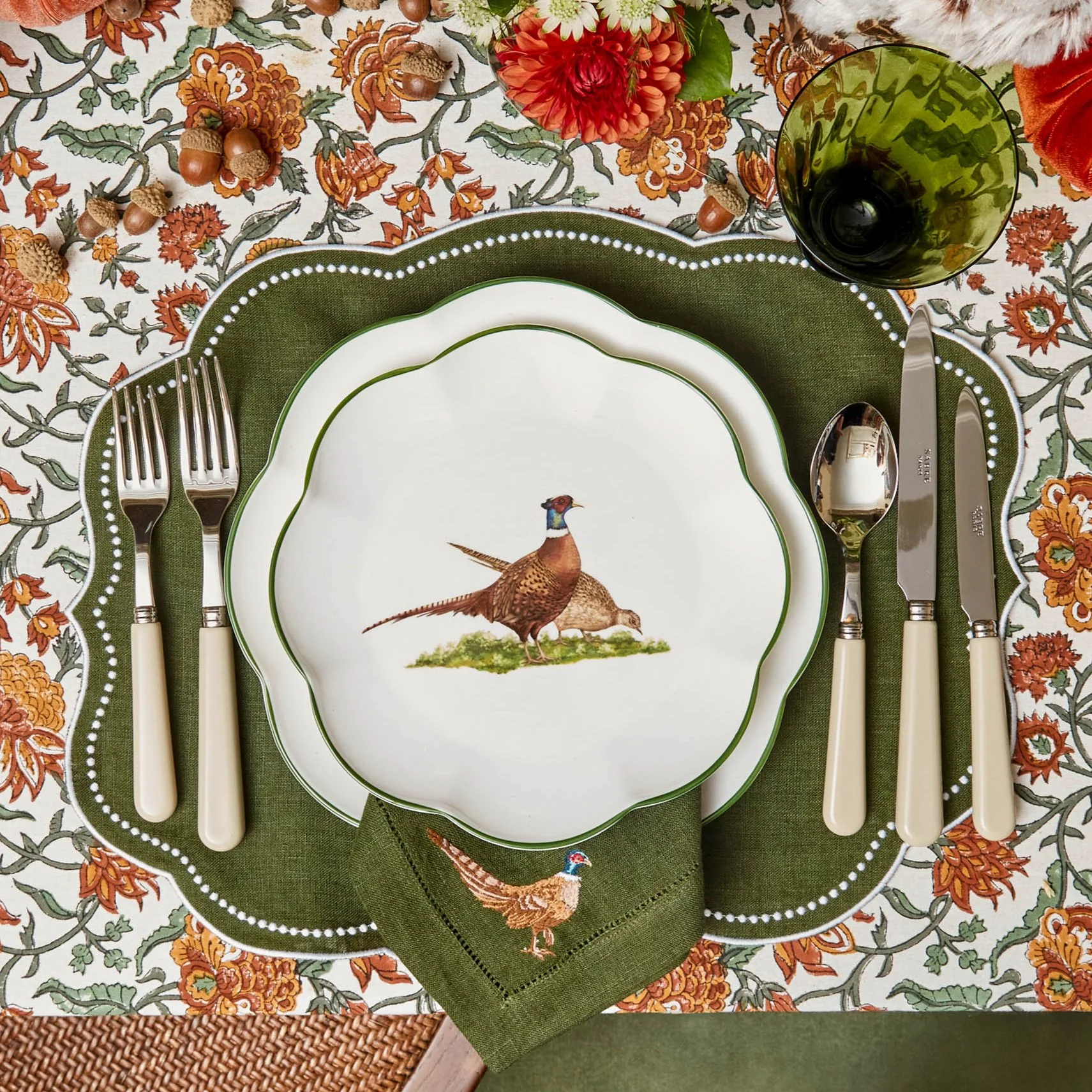 Forest Green Eloise Linen Placemats (Set of 4) - Image 13