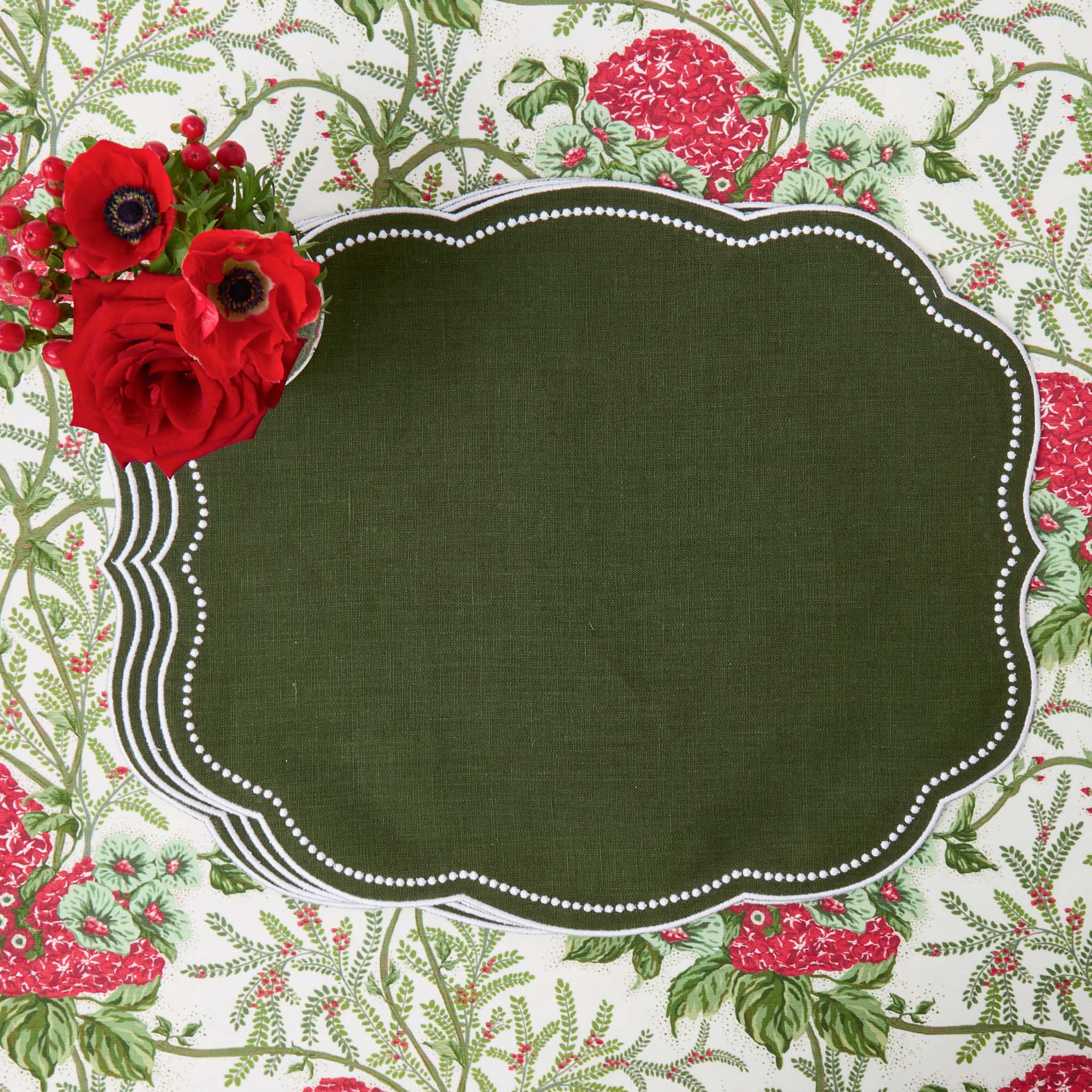 Forest Green Eloise Linen Placemats (Set of 4) - Image 7