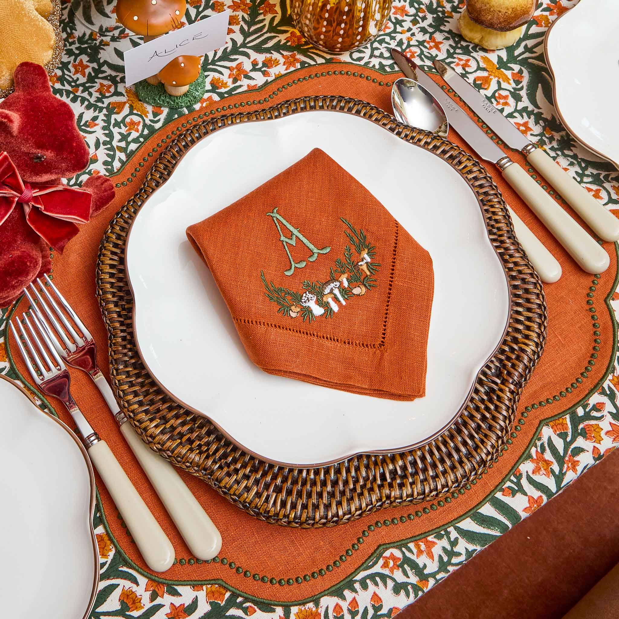 Burnt Orange Ethel Tablecloth - Image 5