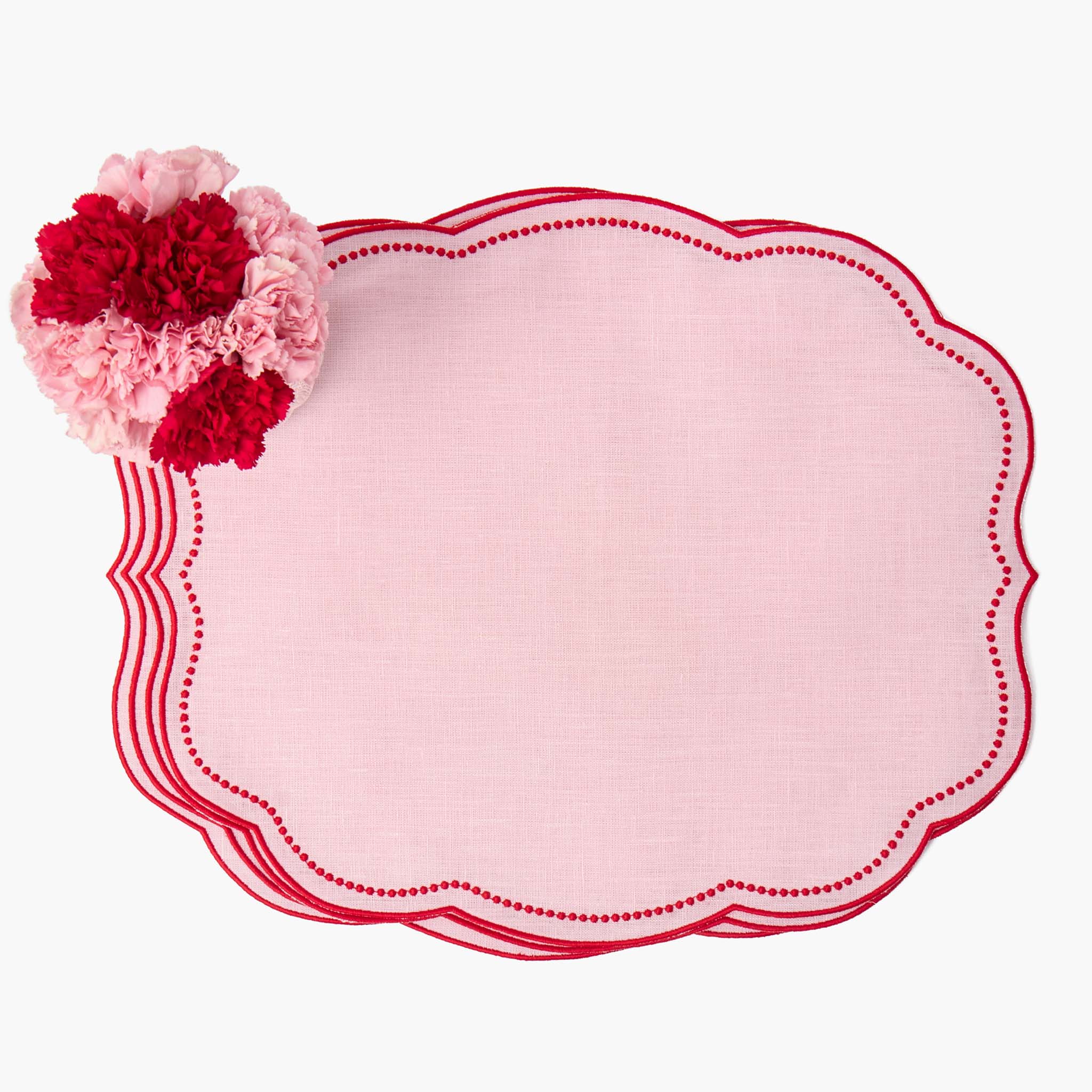Pink & Red Eloise Linen Placemats (Set of 4) - Image 8