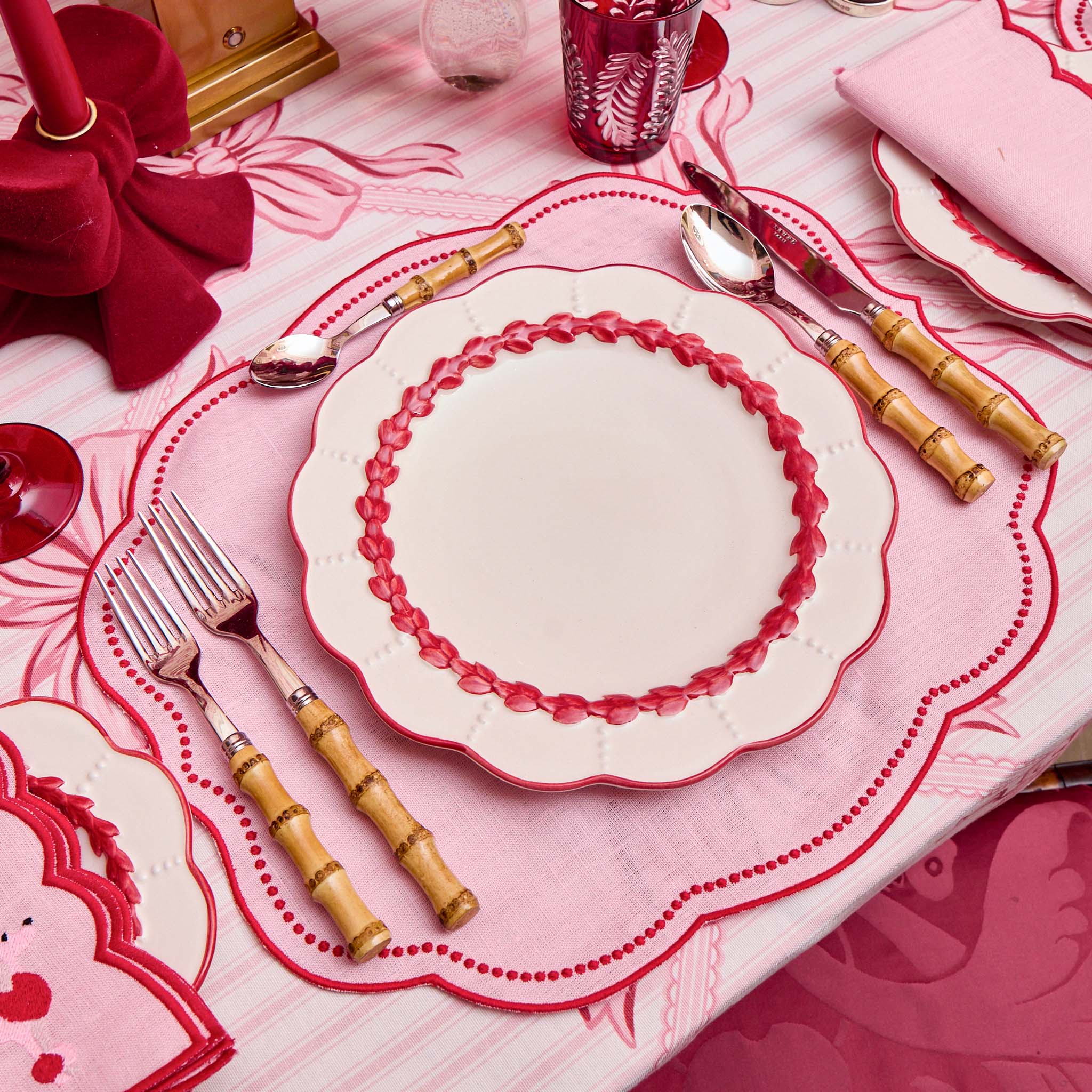 Pink & Red Eloise Linen Placemats (Set of 4) - Image 6