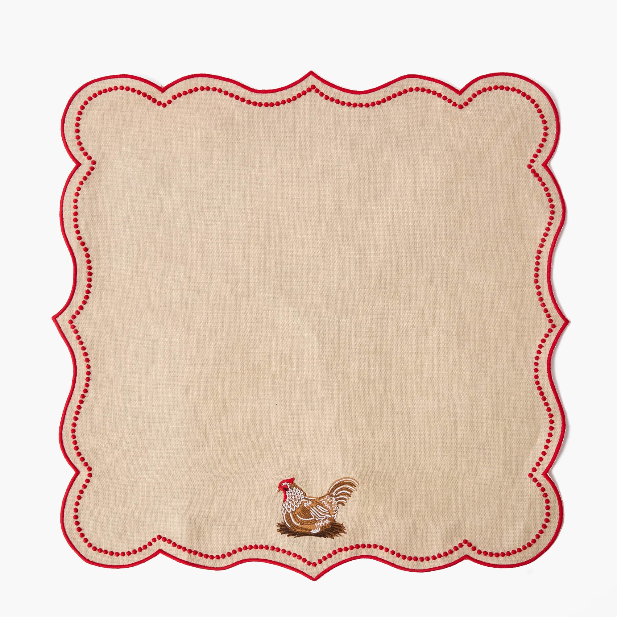 Eloise Putty & Red Linen Placemats & Henrietta Hen Napkins (Set of 4) - Image 11