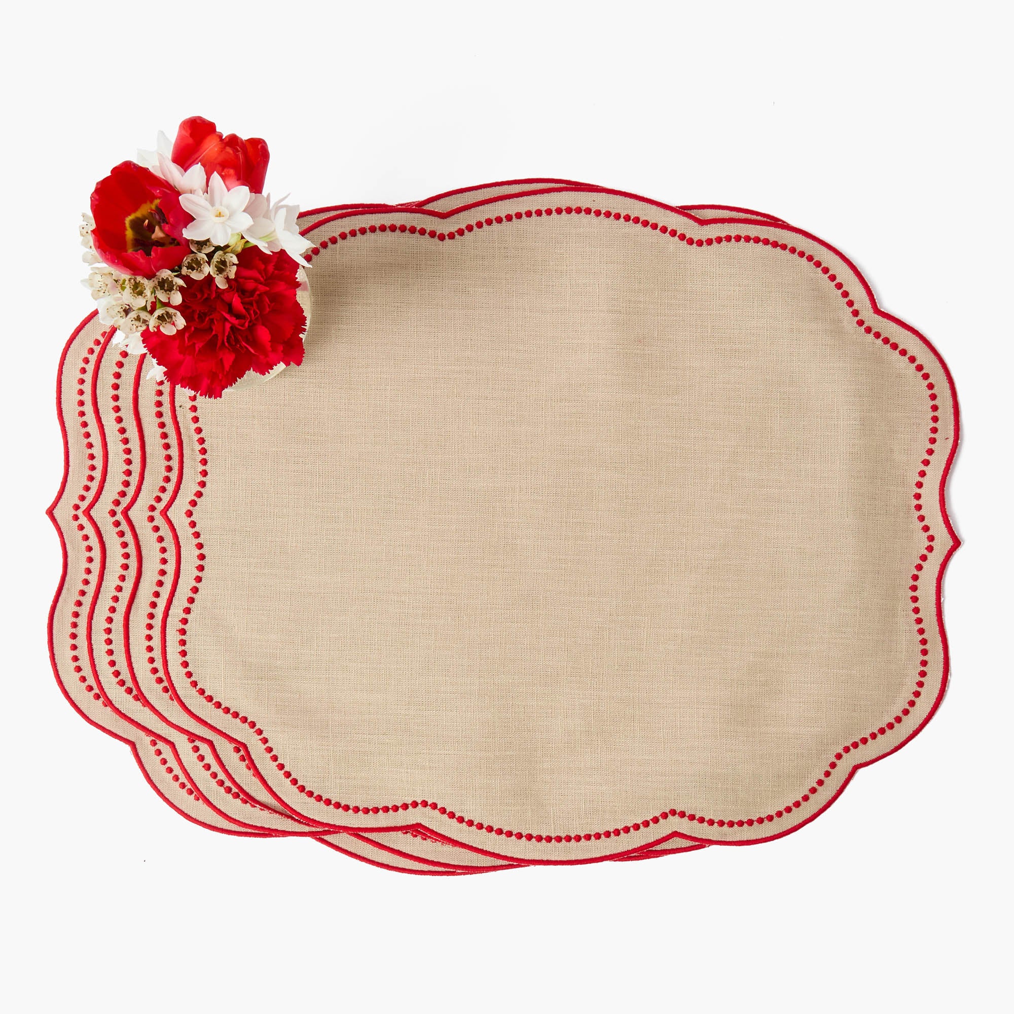 Eloise Putty & Red Linen Placemats & Henrietta Hen Napkins (Set of 4) - Image 9