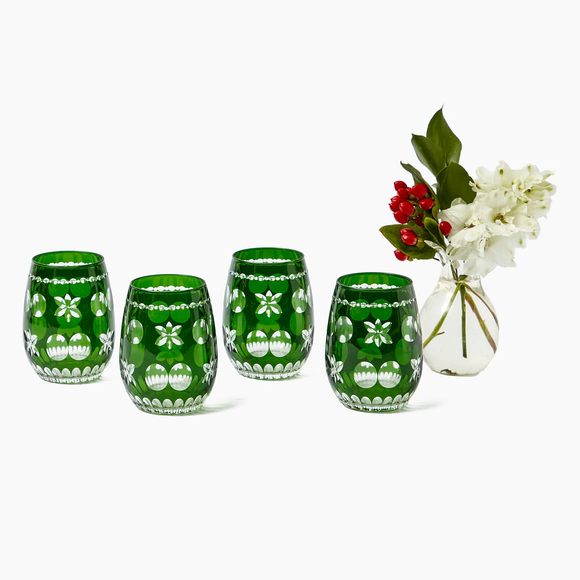 Emerald Anita Engraved Glassware (Set of 8) - Image 12