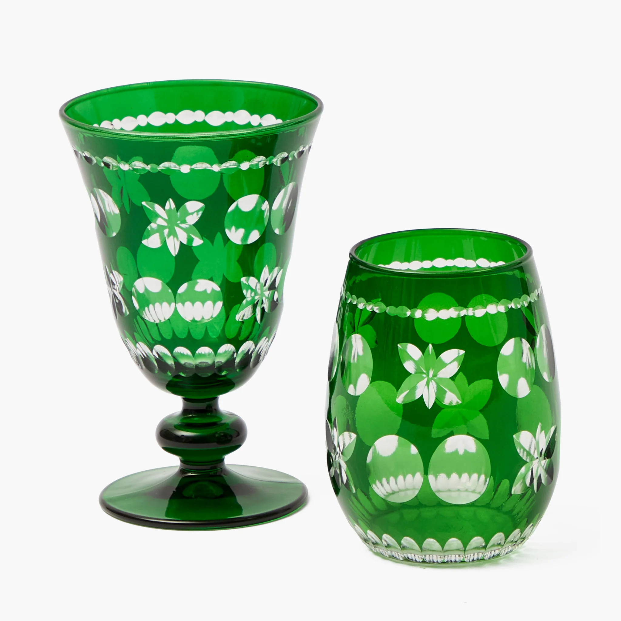 Emerald Anita Engraved Wine Glasses (Set of 4) - Image 5