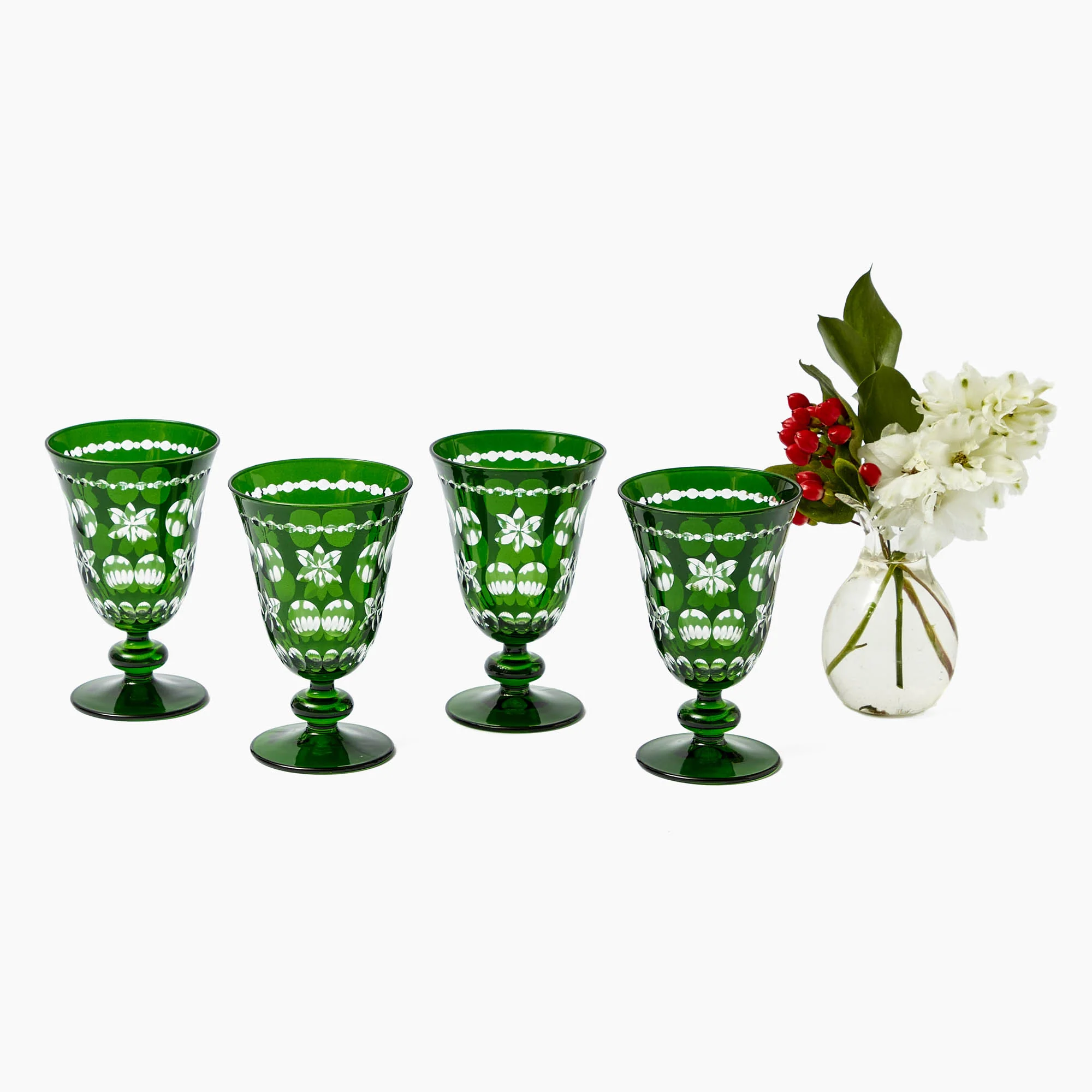 Emerald Anita Engraved Wine Glasses (Set of 4) - Image 6
