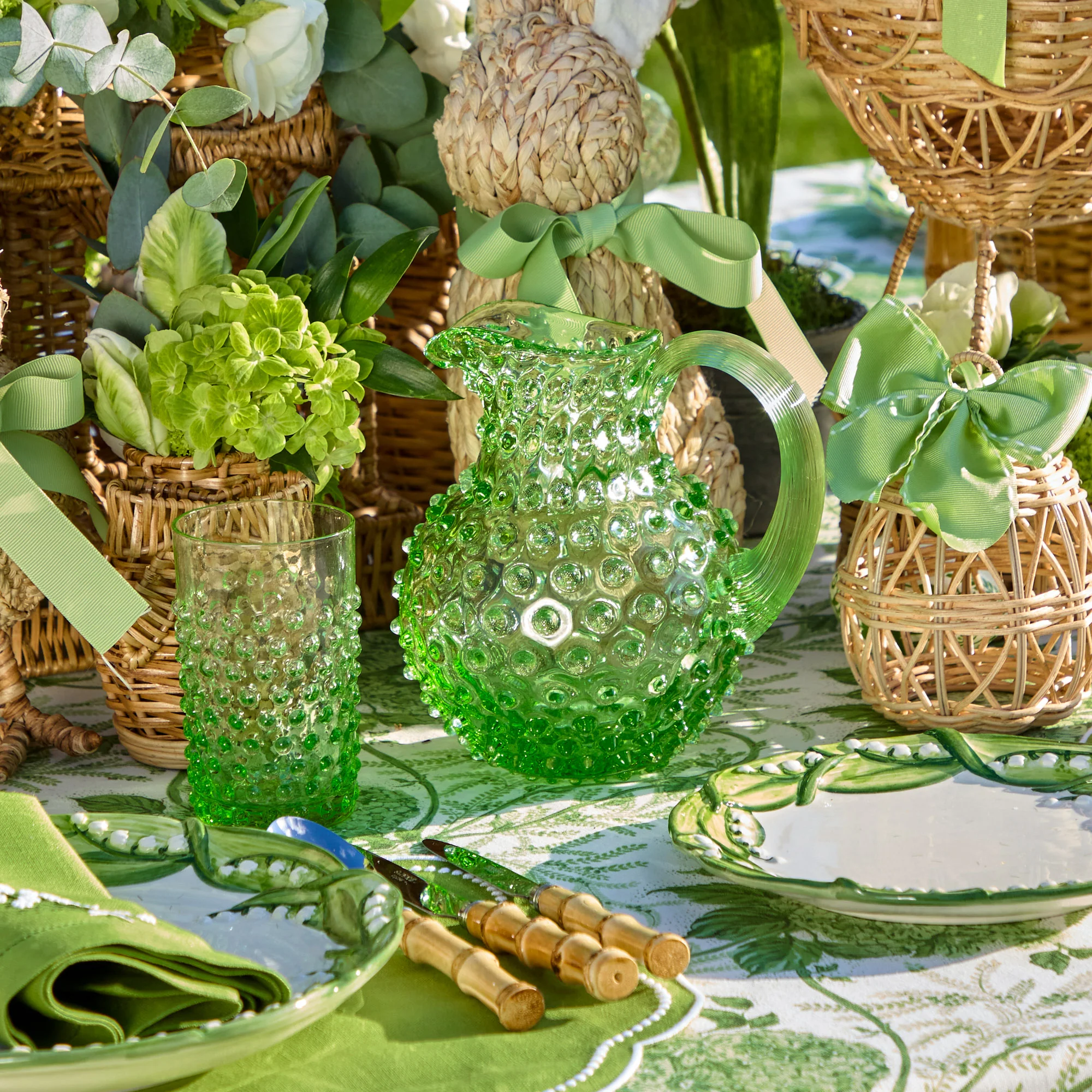 Emerald Hobnail Glasses (Set of 6) - Image 14