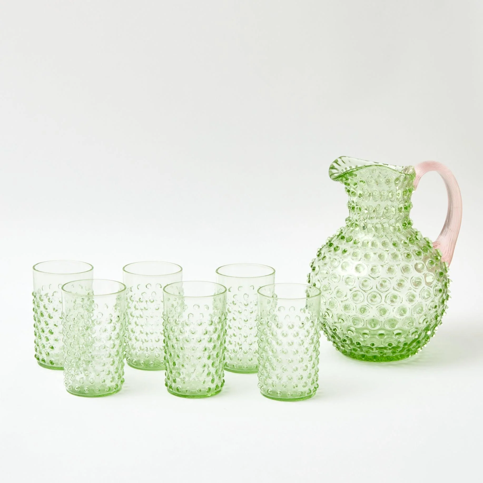 Emerald Hobnail Jug & Rose Handle - Image 4