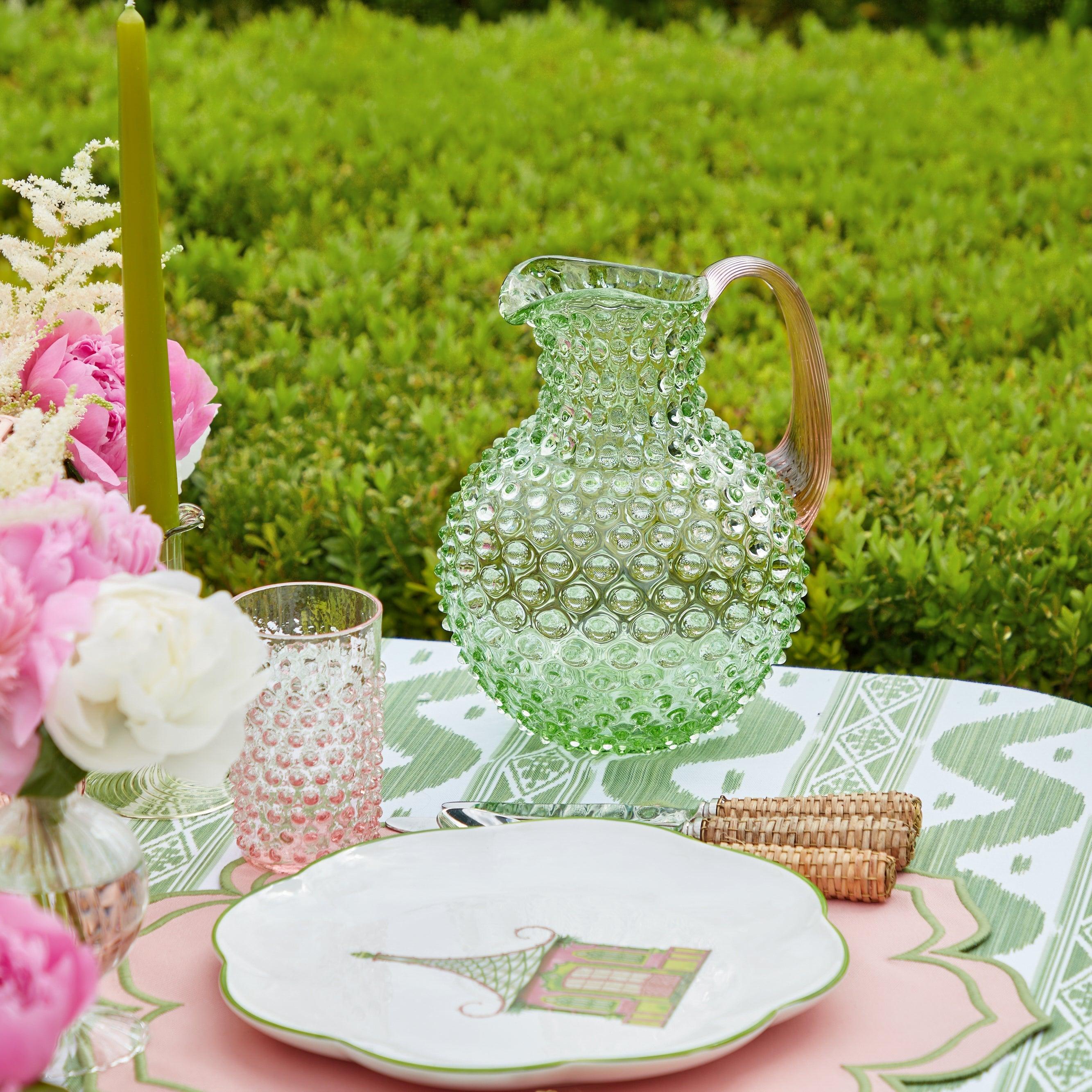 Emerald Hobnail Jug & Rose Handle - Image 5