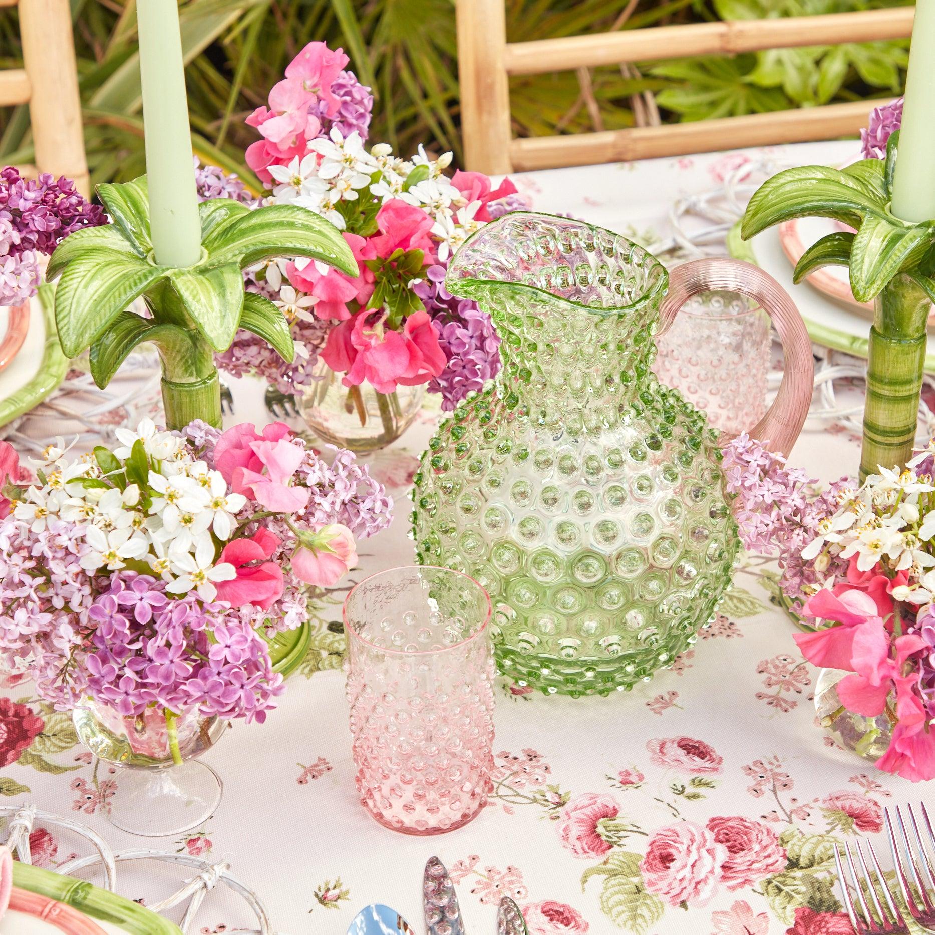 Emerald Hobnail Jug & Rose Handle - Image 8