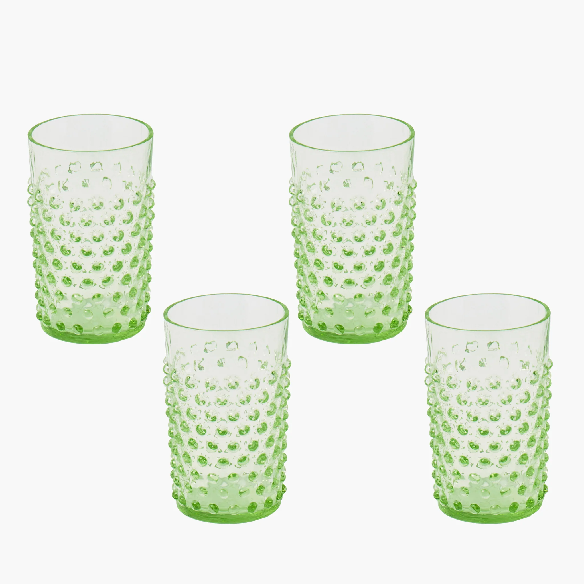 Emerald Hobnail Jug with Rose Handle & Glasses (set of 6) - Image 19