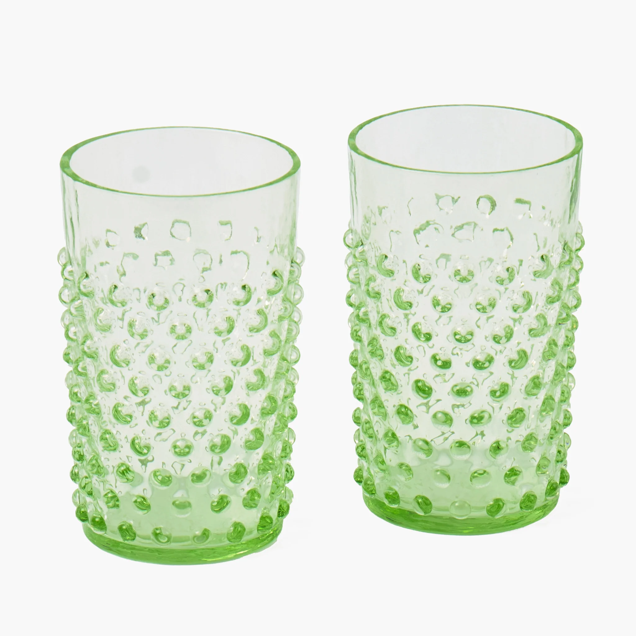 Emerald Hobnail Jug with Rose Handle & Glasses (set of 6) - Image 5