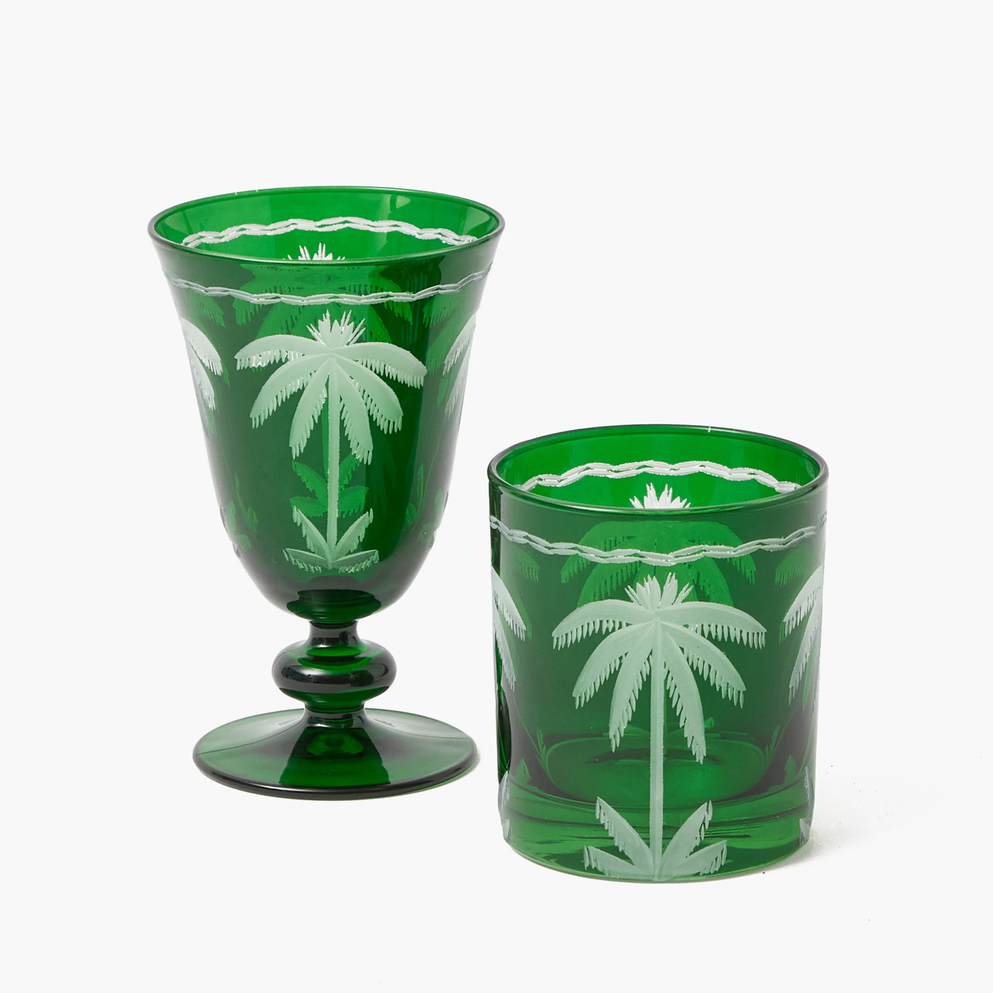 Emerald Palm Tree Glasses (Set of 4) - Image 11