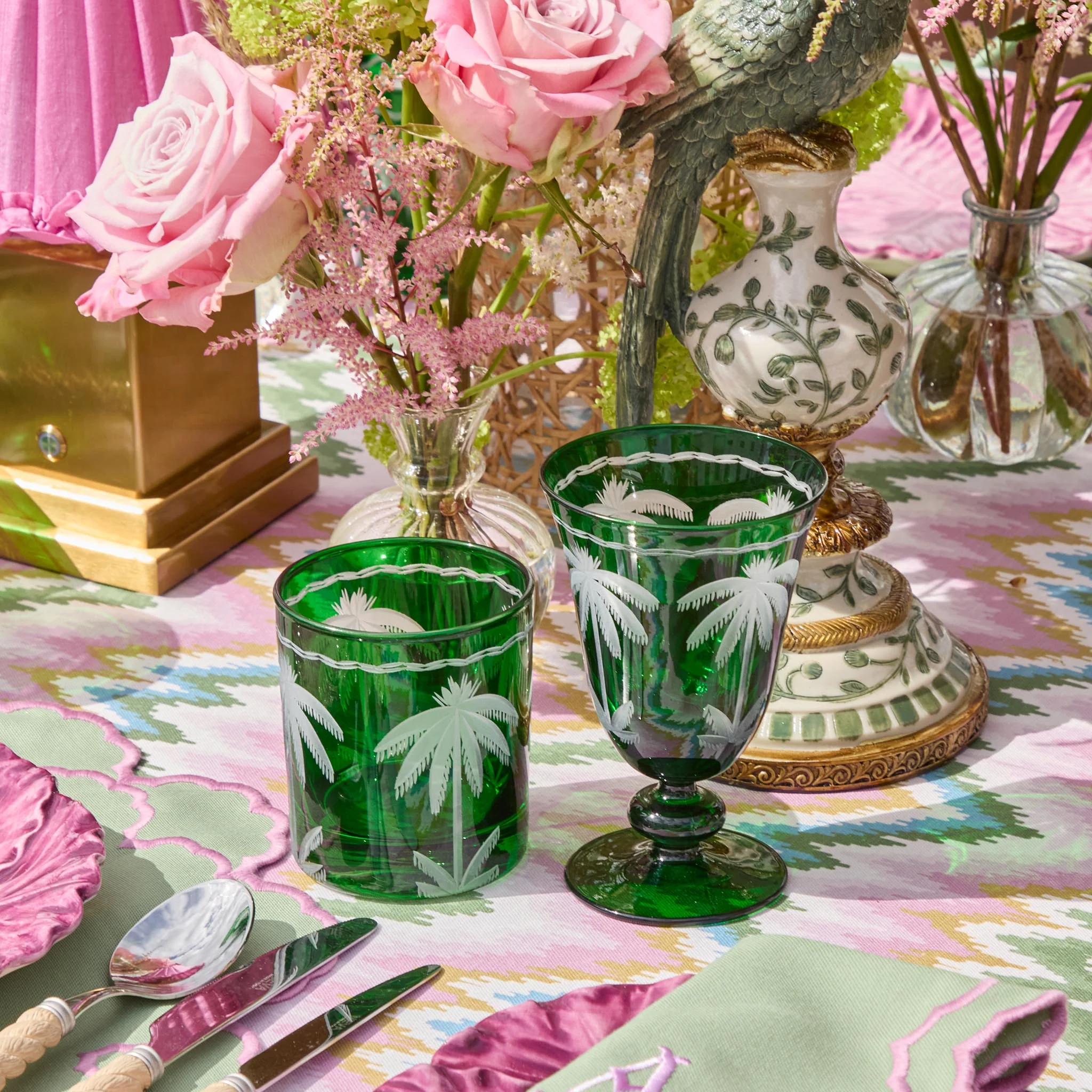 Emerald Palm Tree Glassware (Set of 8) - Image 7