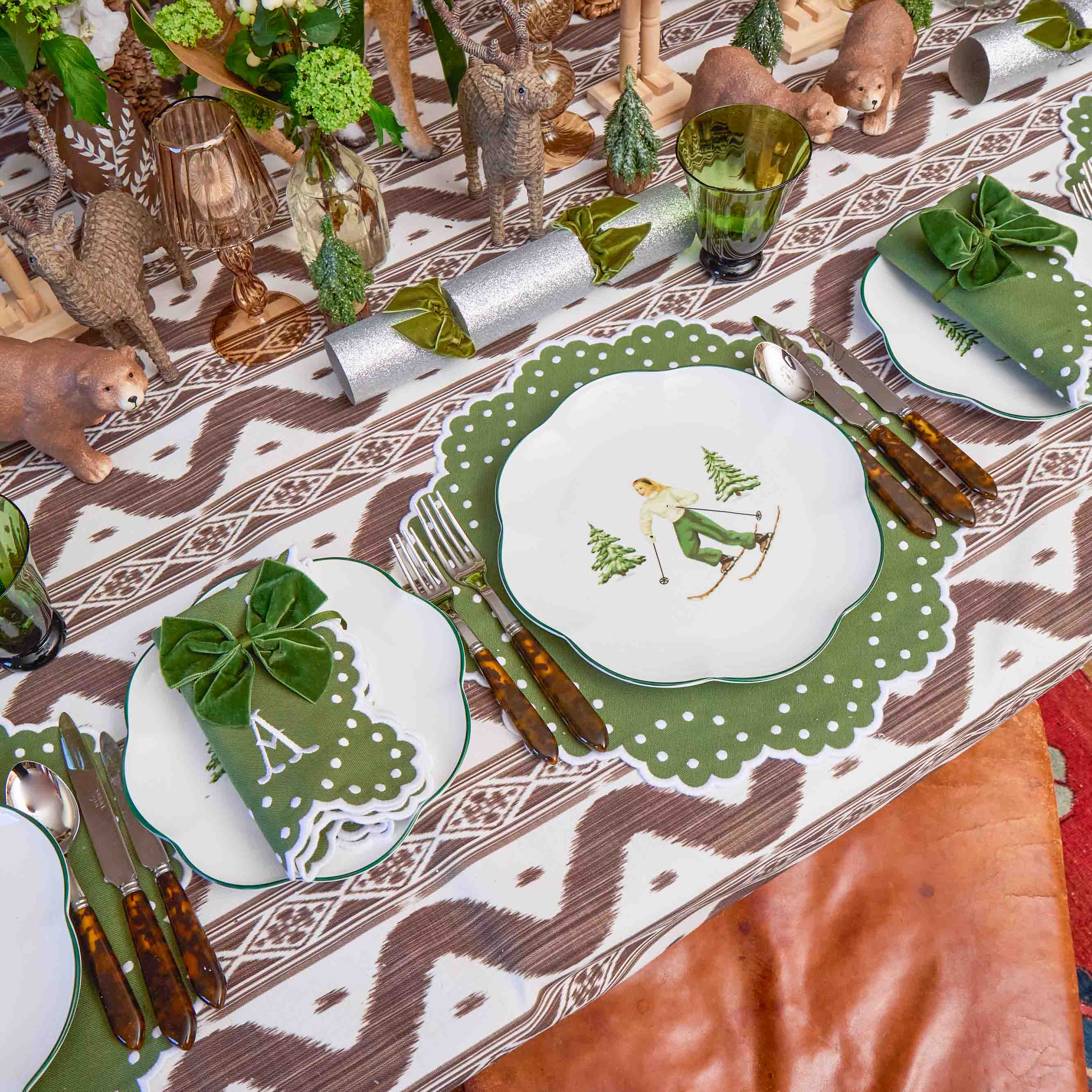 Chocolate Ikat Tablecloth - Image 5