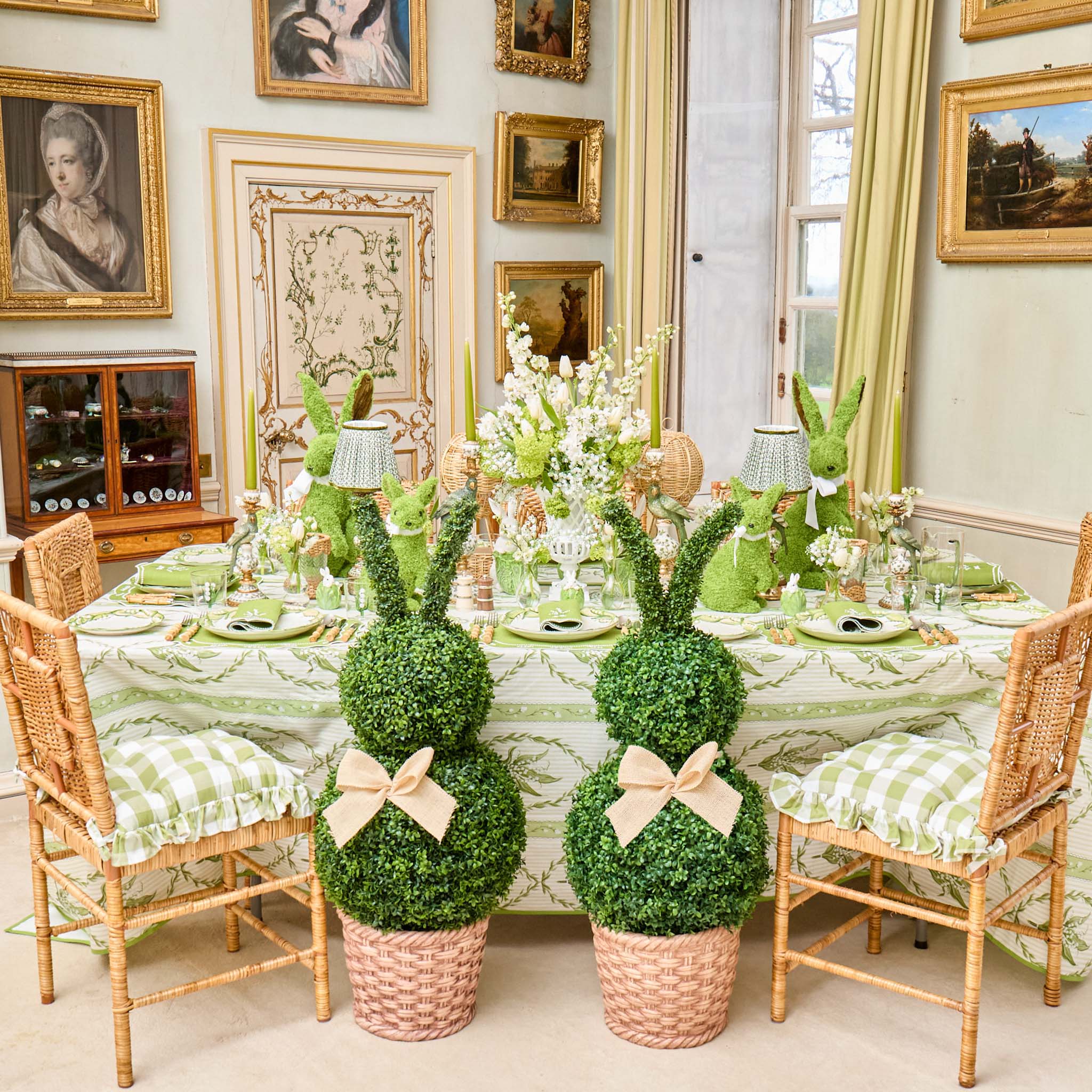 Extra Large Faux Boxwood Rabbits (Pair) - Image 7