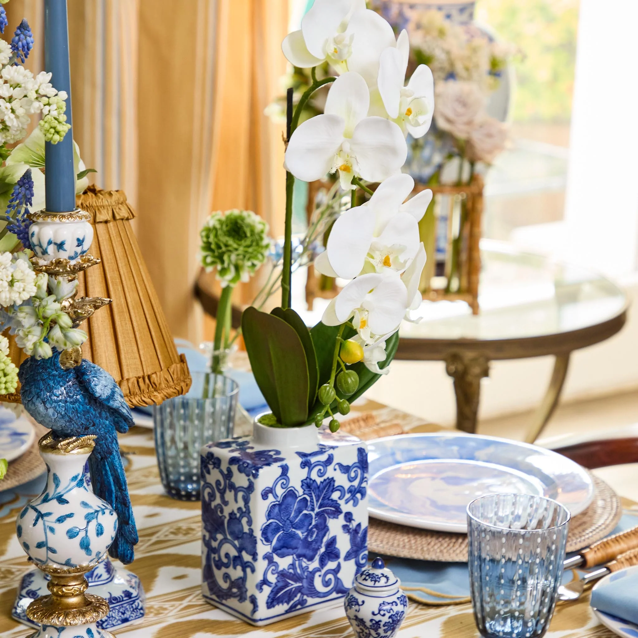 Faux Orchid in Chinoiserie Vase - Image 2
