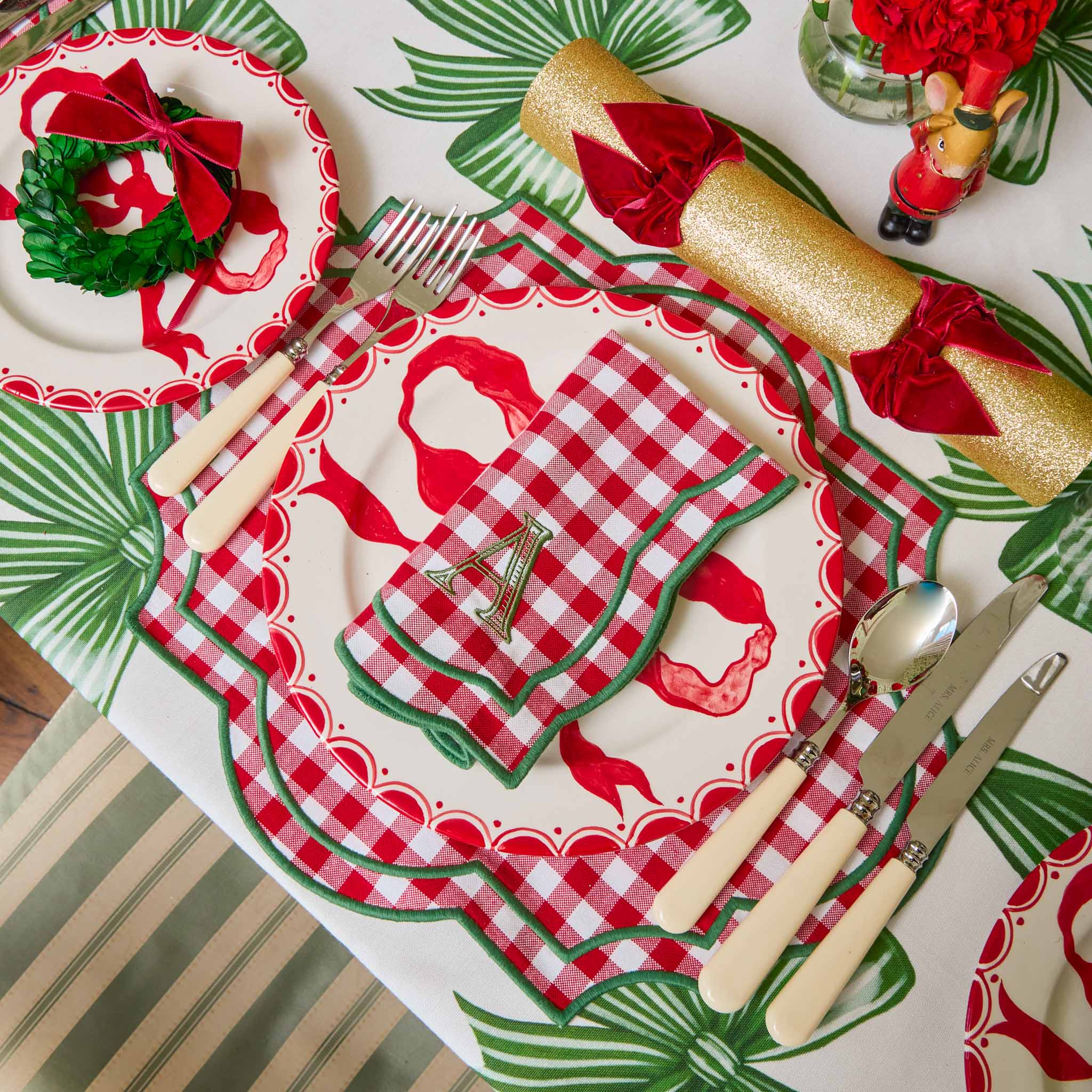 Felix Red & Green Gingham Napkins (Set of 4) - Image 2