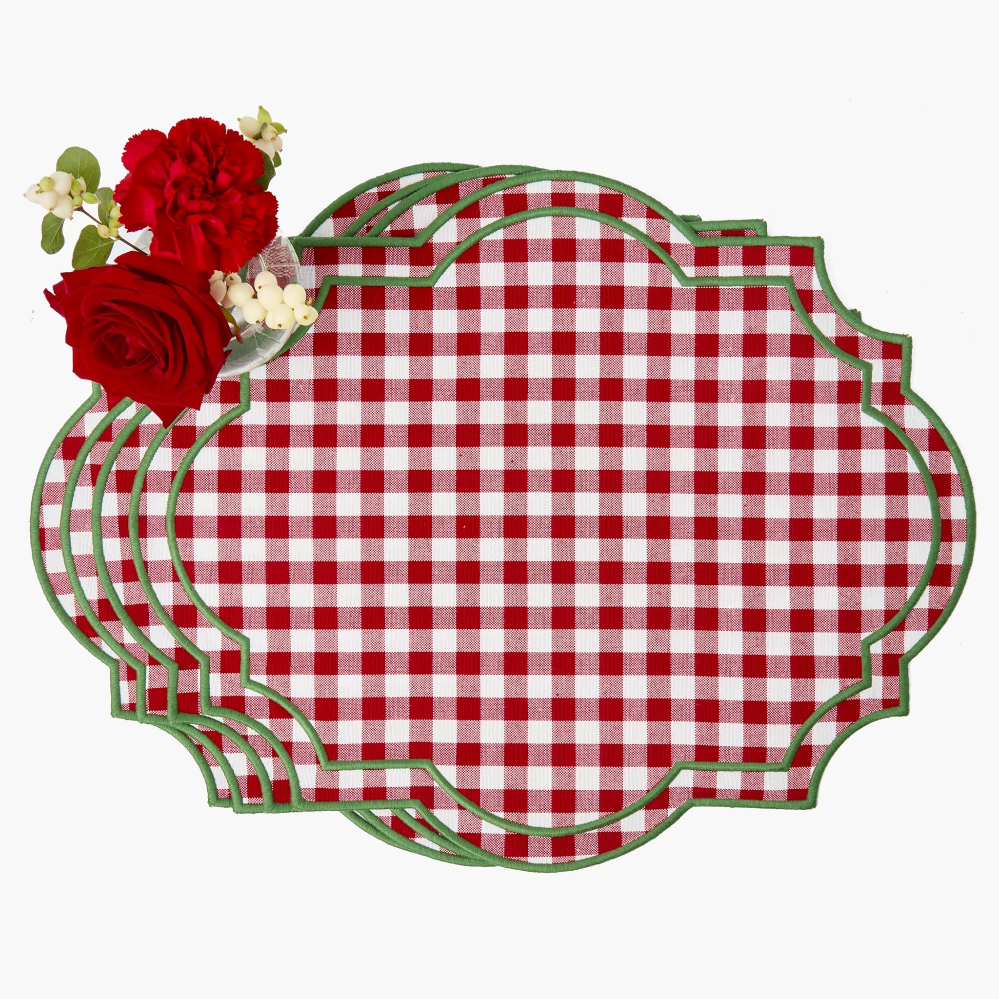 Felix Red & Green Gingham Placemats (Set of 4) - Image 9
