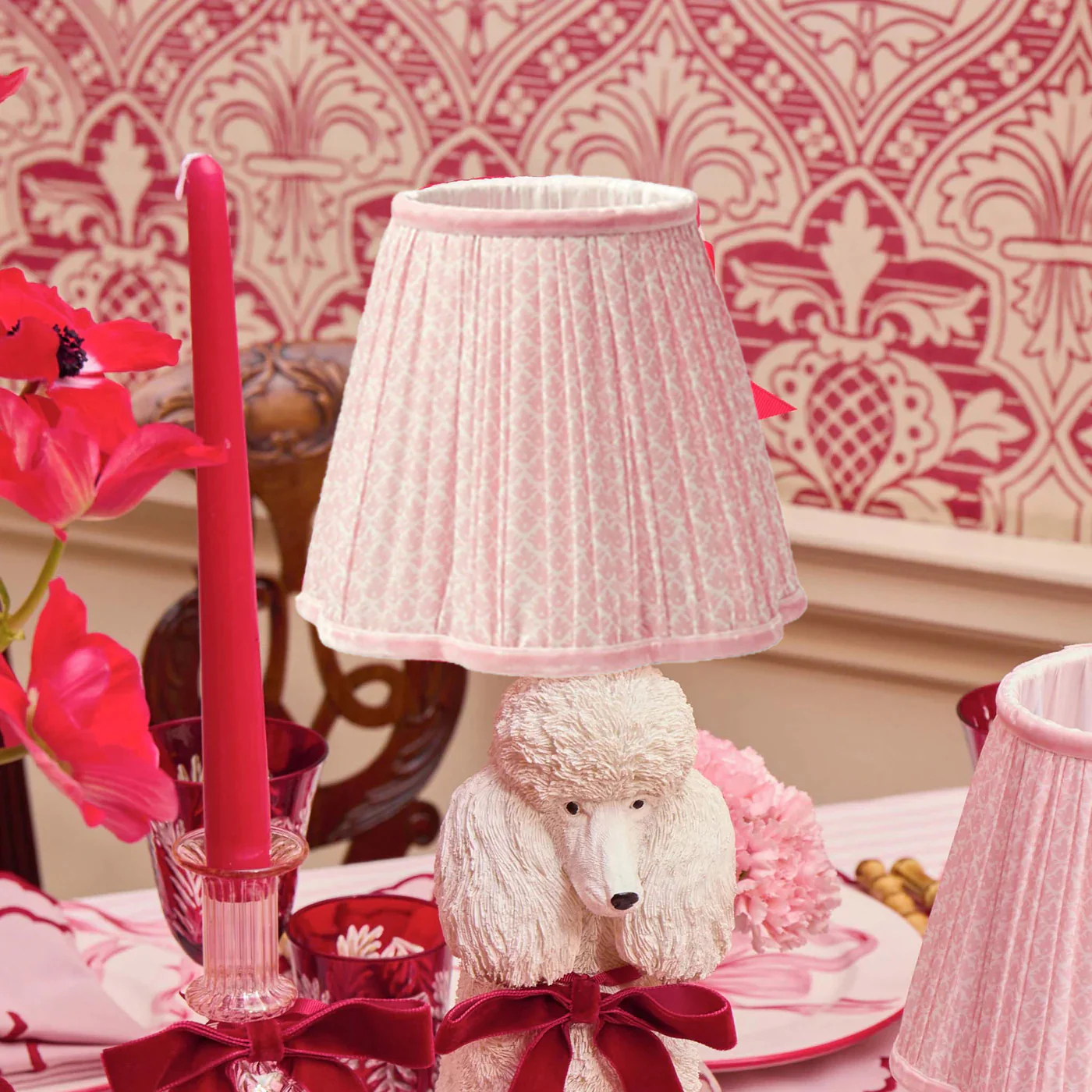 Fifi Poodle Rechargeable Lamp with Pink Lotus Shade (18cm) - Image 6