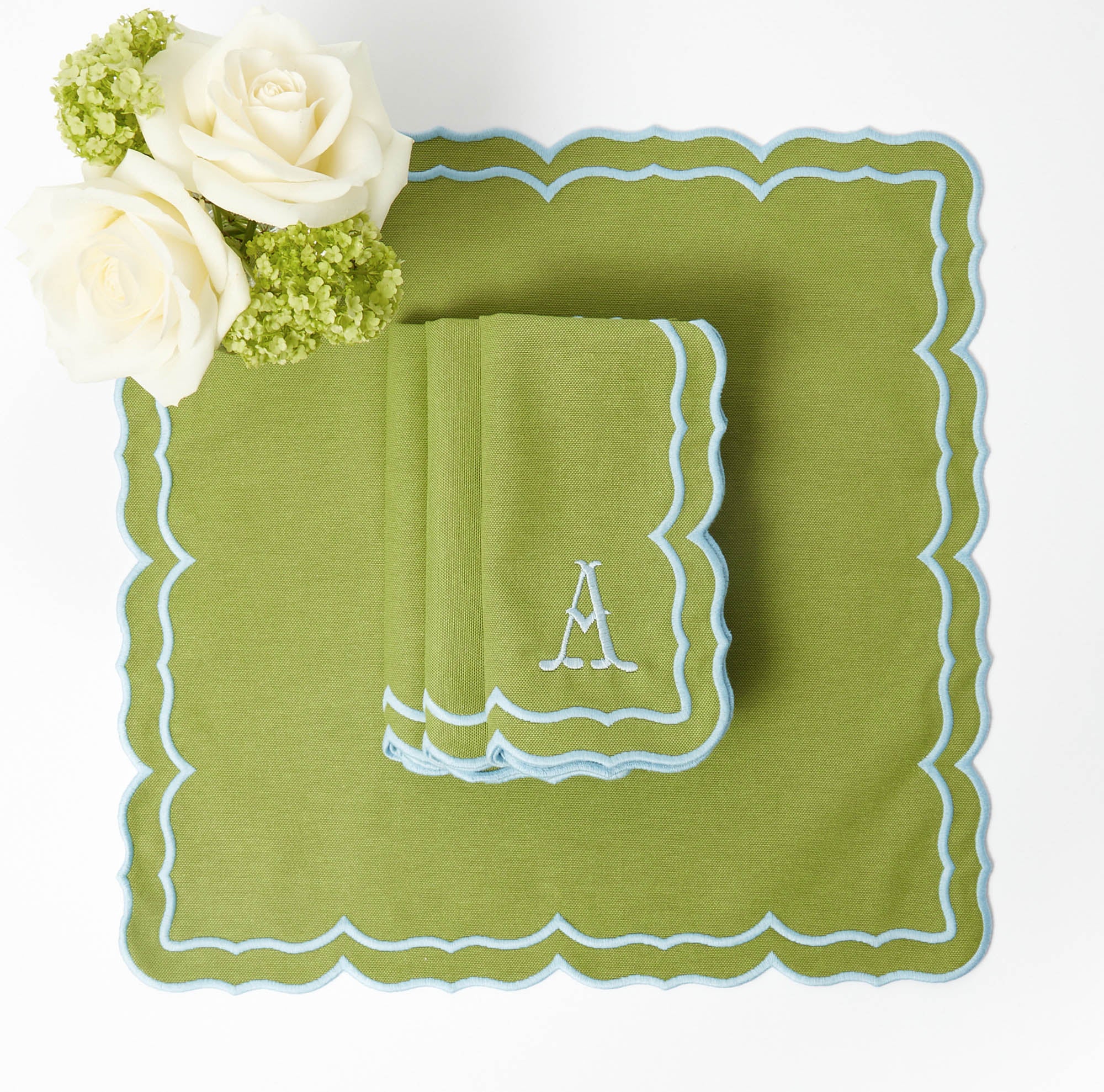 Fleur Green Placemats & Napkins (Set of 4) - Image 21
