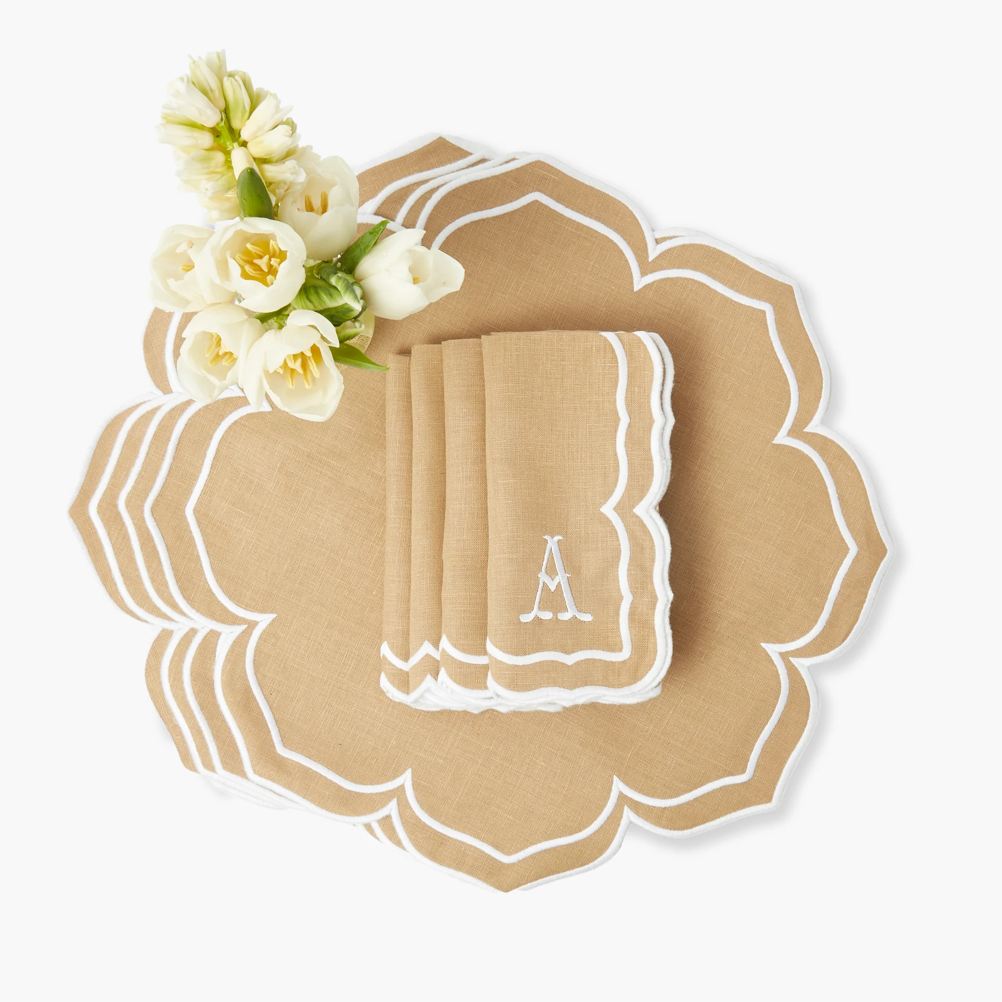 Fleur Sand Placemats & Napkins (Set of 4) - Image 10