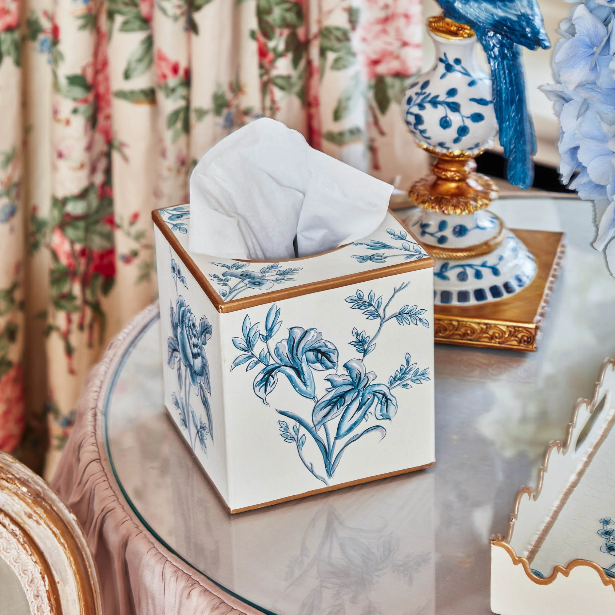 Floral Tole Tissue Box - Image 5