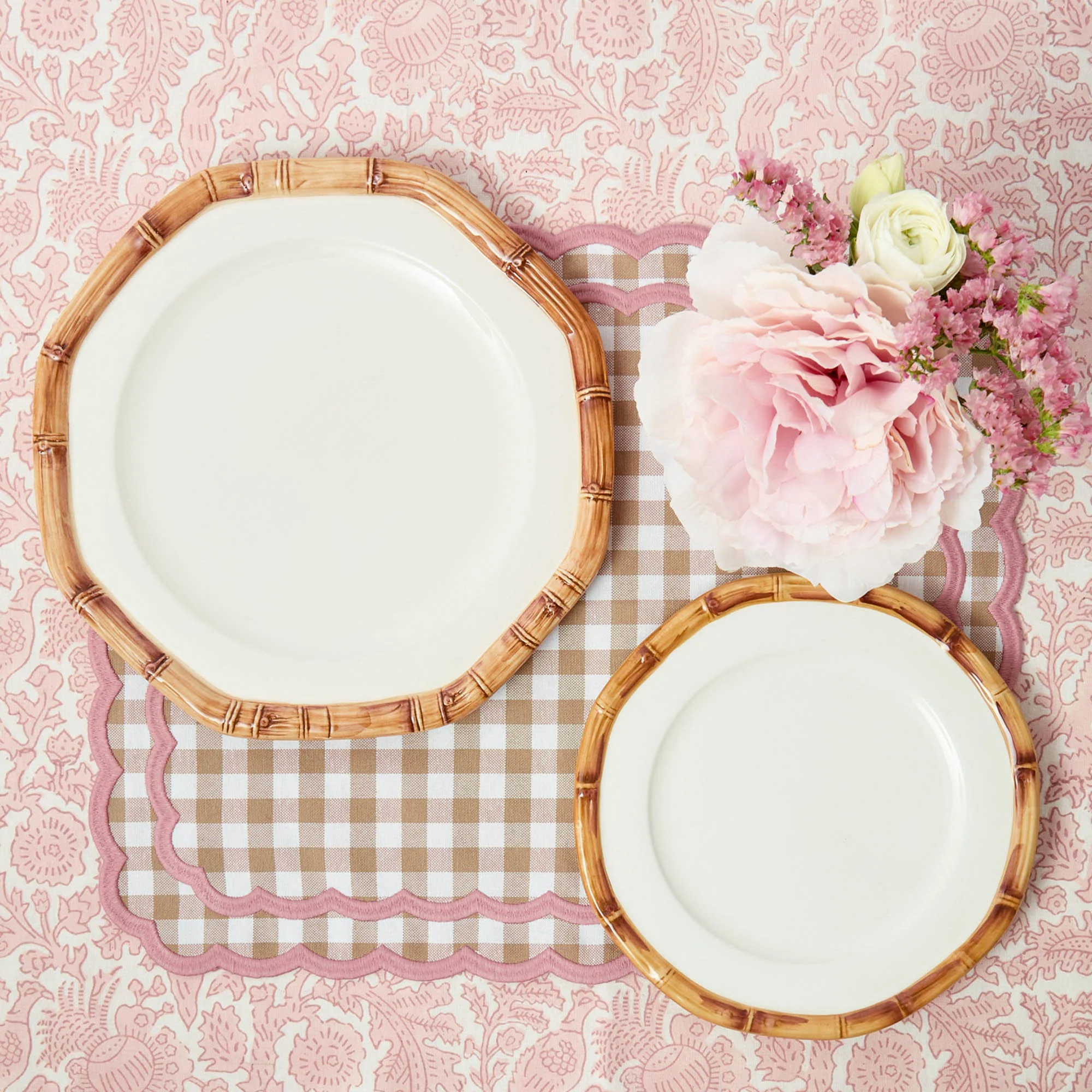 Geometric Bamboo Dinner & Starter Plates (Set of 8) - Image 8