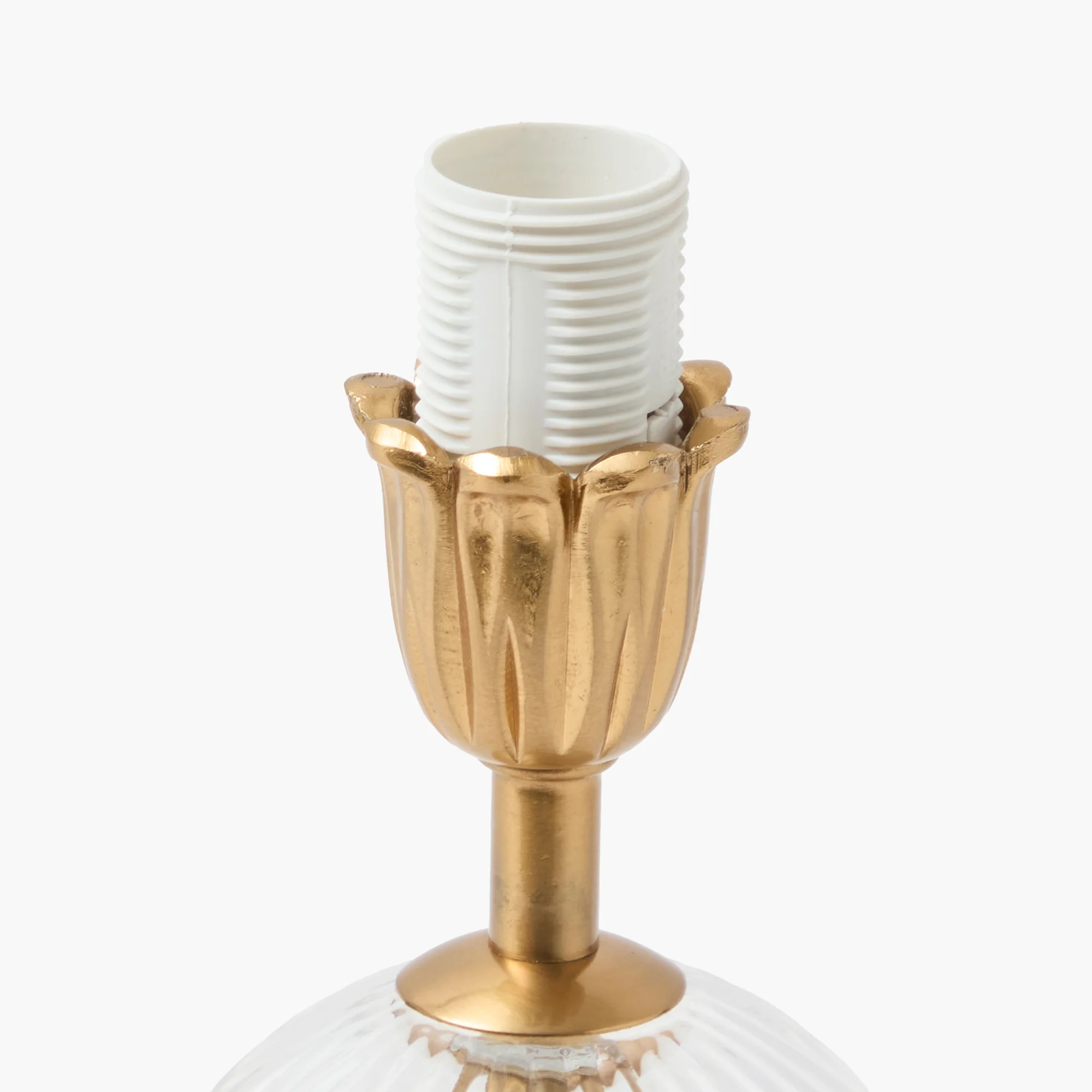 Glass Bardot Rechargeable Lamp with Cream Frilled Silk Shade (18cm) - Image 8