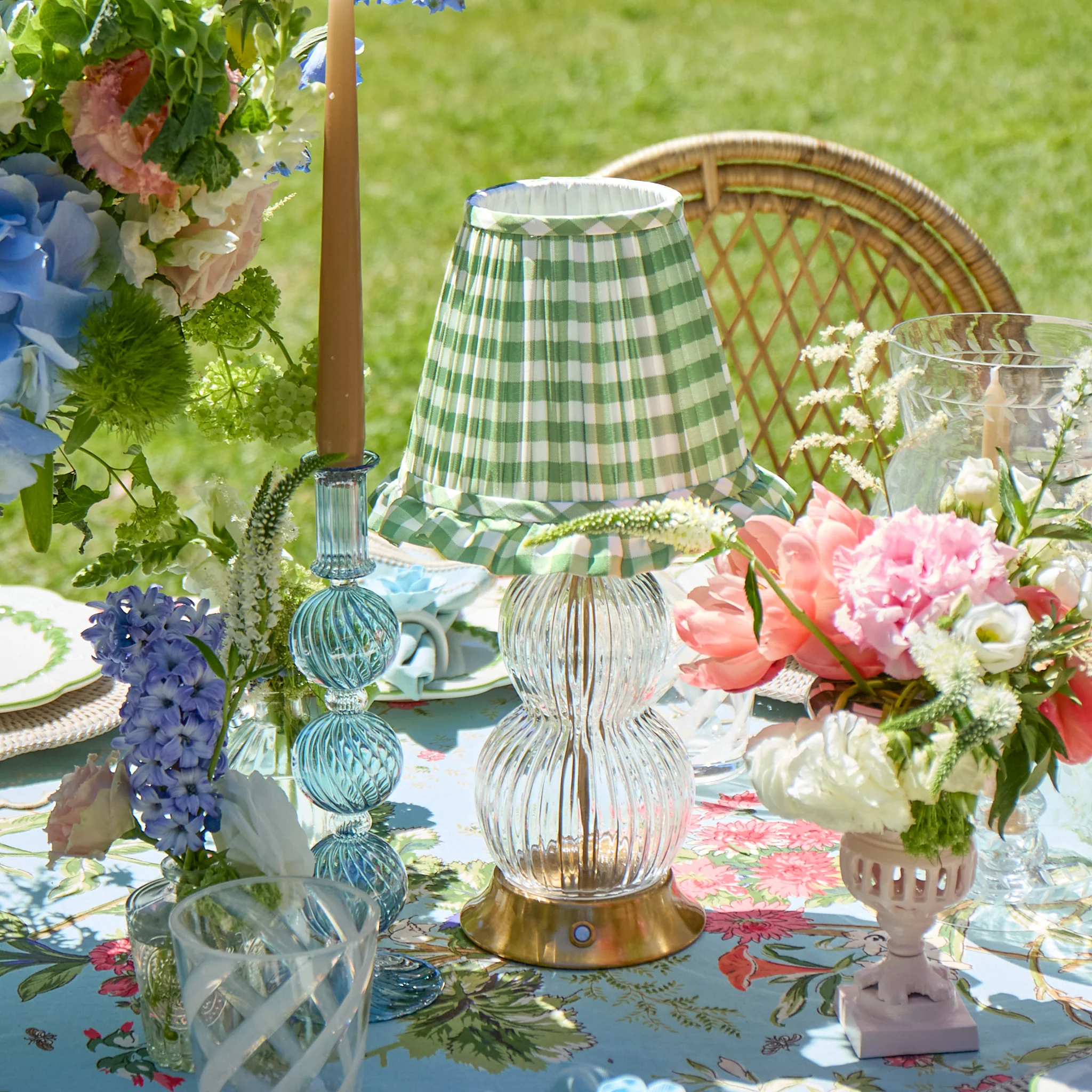 Olive Gingham Ruffle Lampshade (18cm) - Image 6
