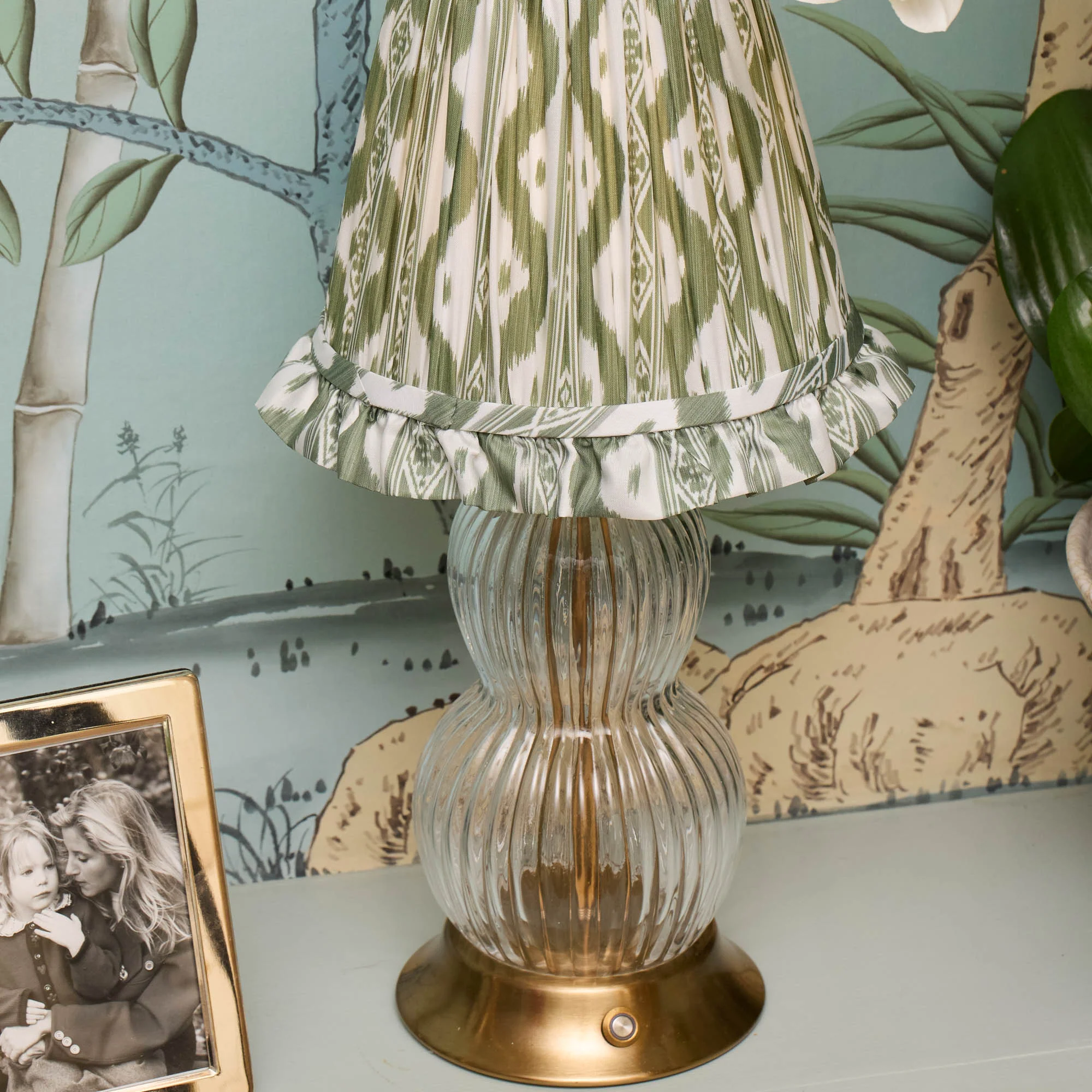 Olive Ikat Ruffle Lampshade (18cm) - Image 7