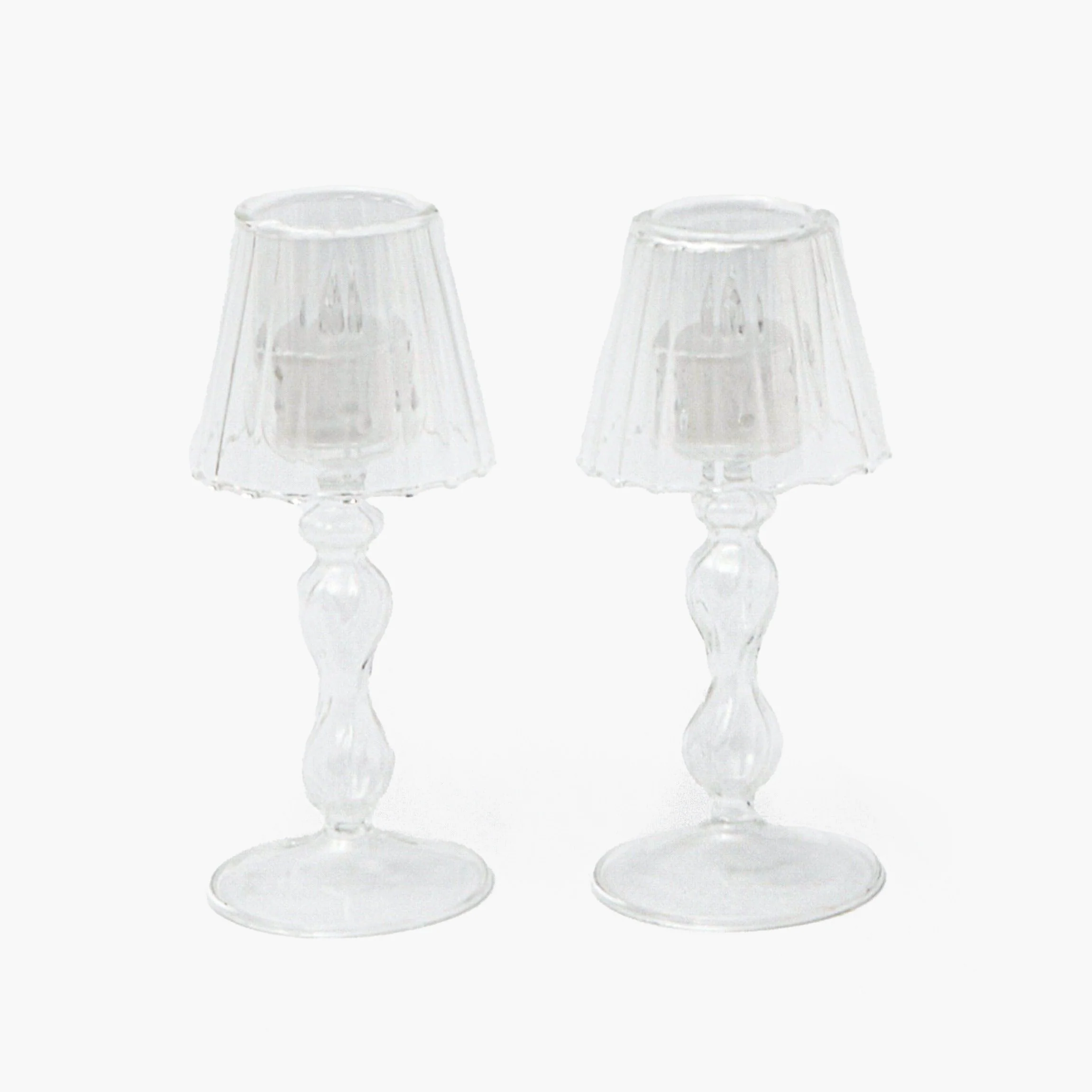 Glass Lantern Tea Light Holder (Pair) - 18cm - Image 17