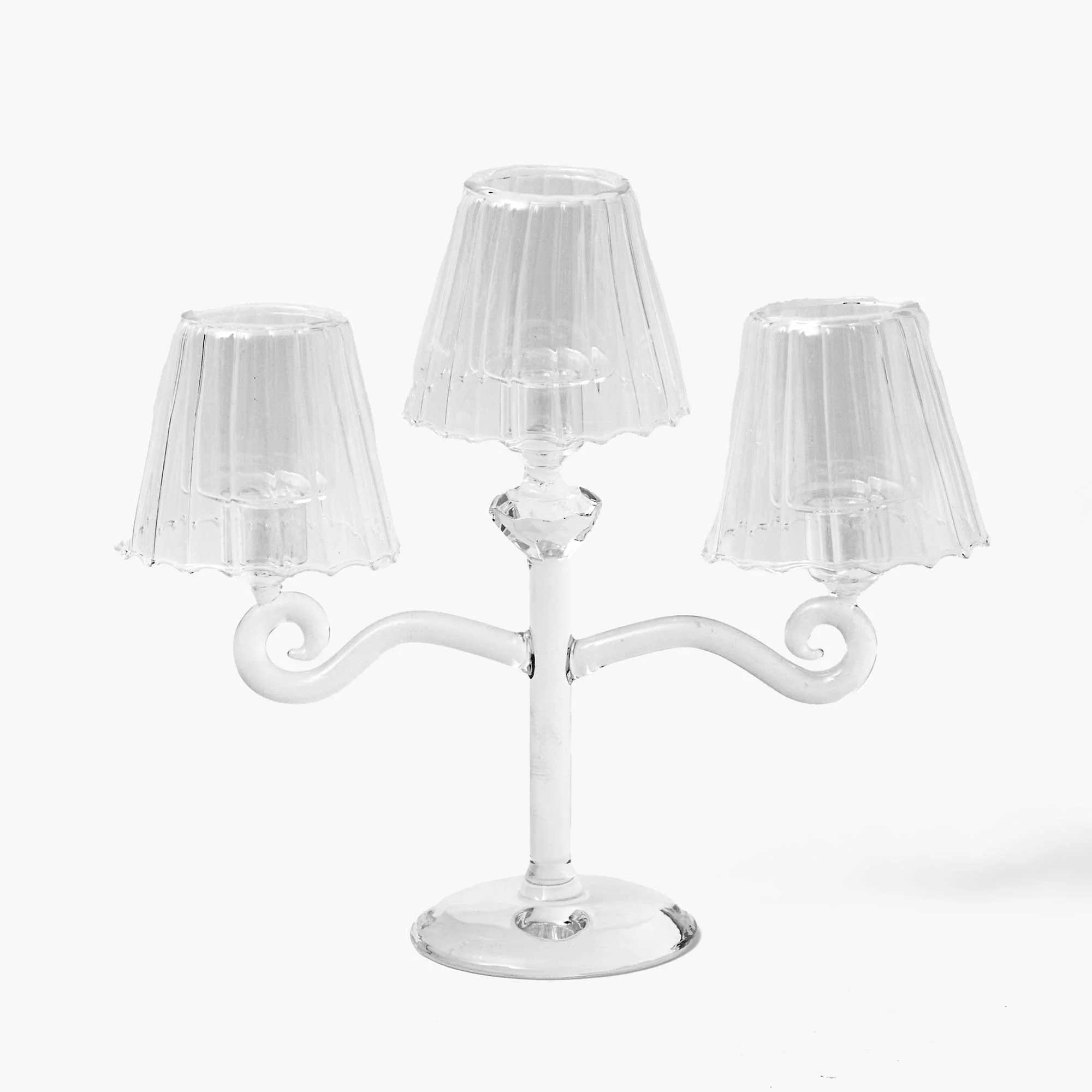 Glass Lantern Tealight Candleabra