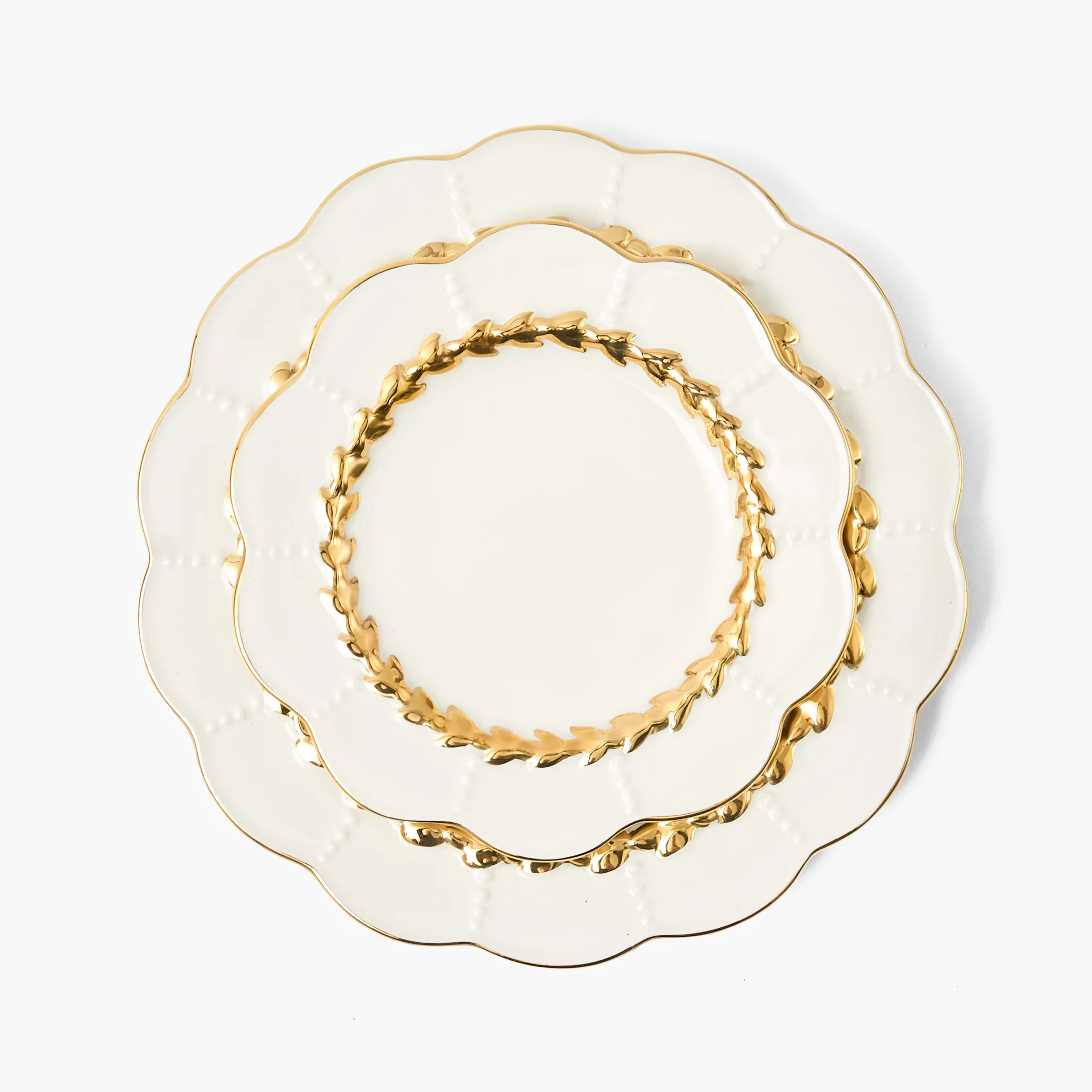 Gold Laurel Starter Plates (Set of 4) - Image 7