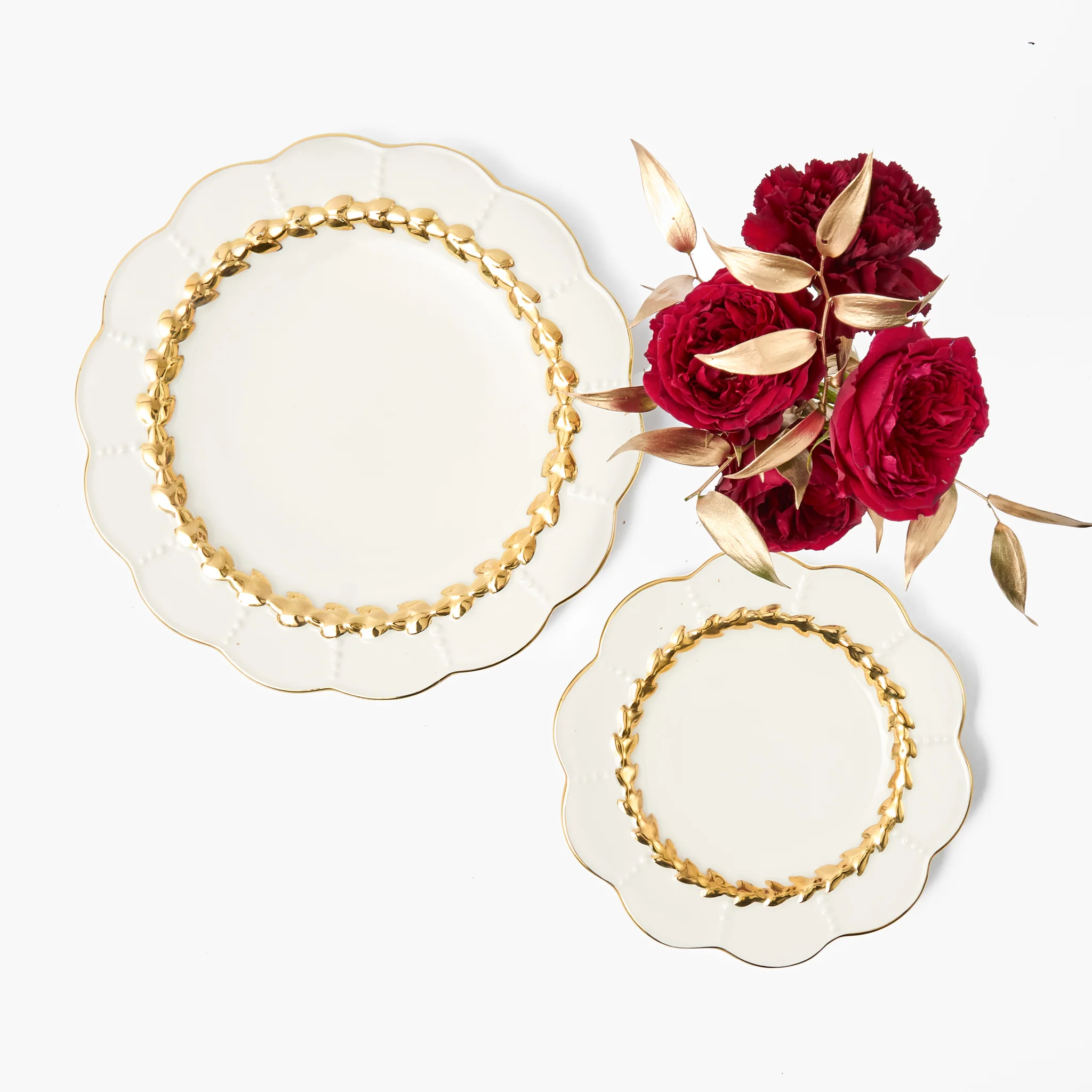 Gold Laurel Starter Plates (Set of 4) - Image 8