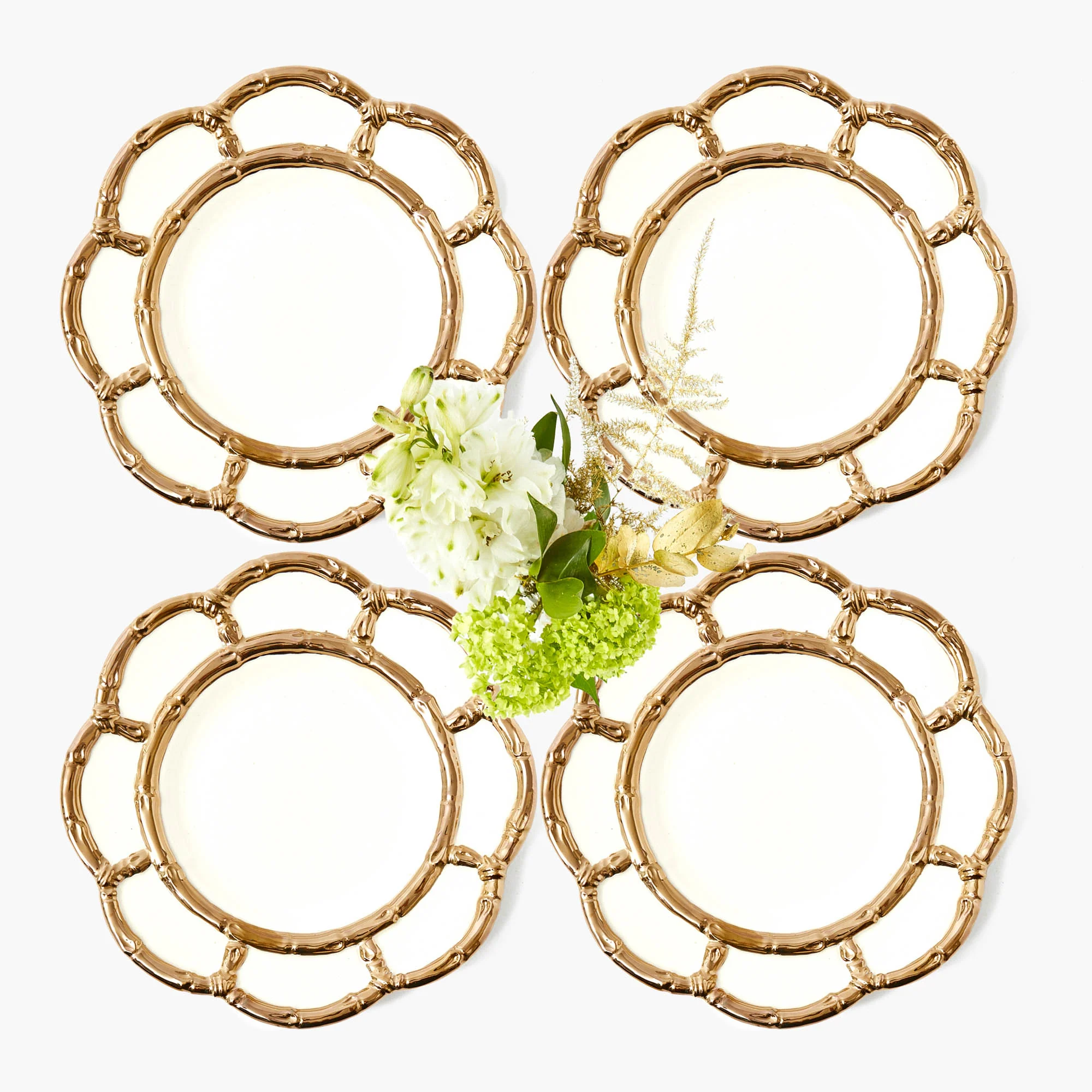 Gold Petal Bamboo Ceramic Starter Plate - Image 5