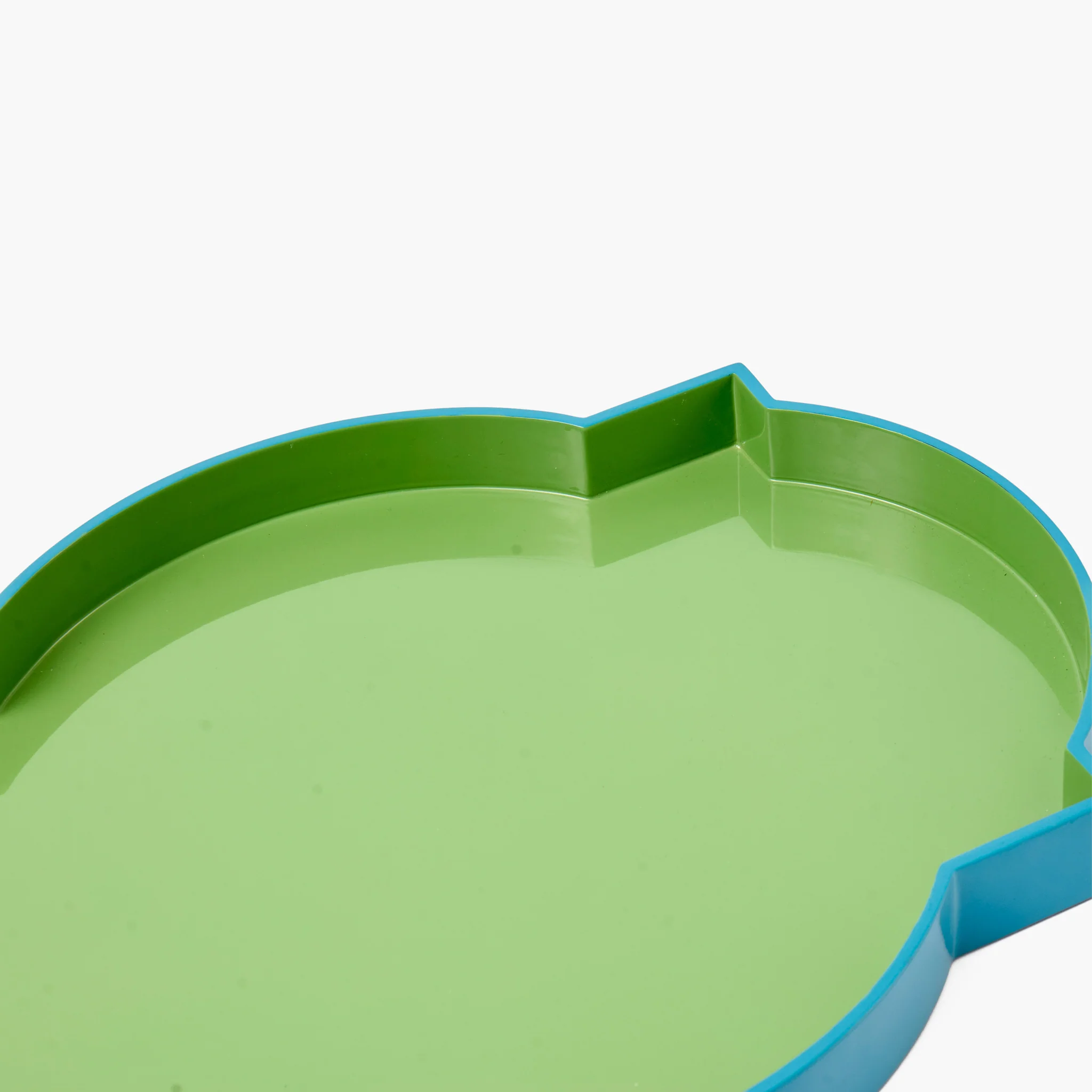Green & Blue Lacquer Quatrefoil Tray - Image 4